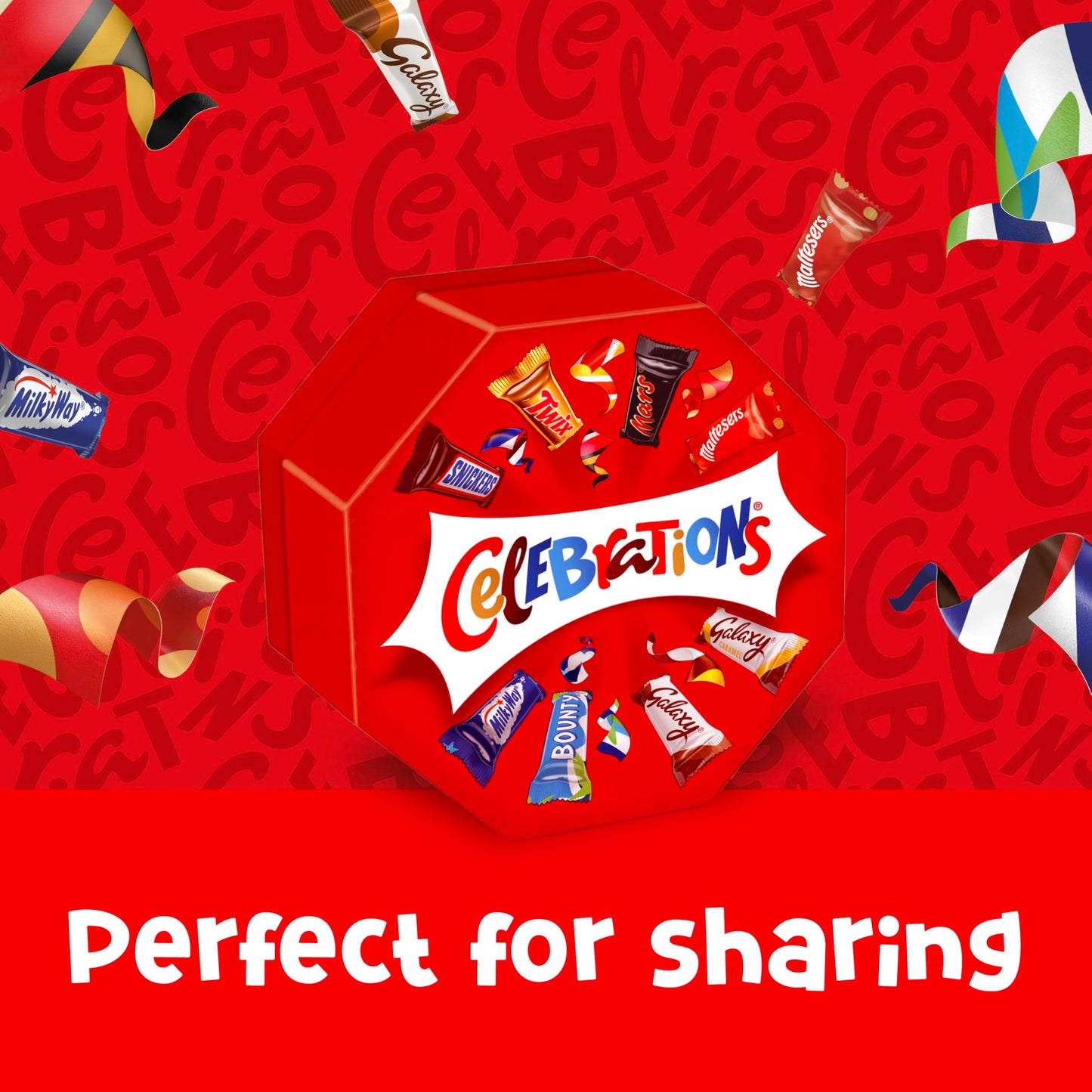 Celebrations Chocolate Centerpiece 340g - Assorted Mini Chocolate Bars & Biscuits Selection Box, Milk Chocolate Sweets Variety Pack, Chocolate Snacks, Sharing Box, Hamper Filler, Teacher's Gifts