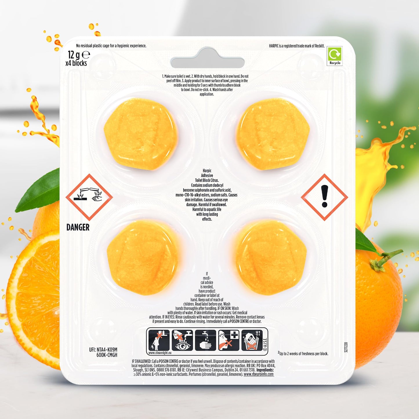 Harpic Hygienic Fresh Sticker Adhesive Toilet Block