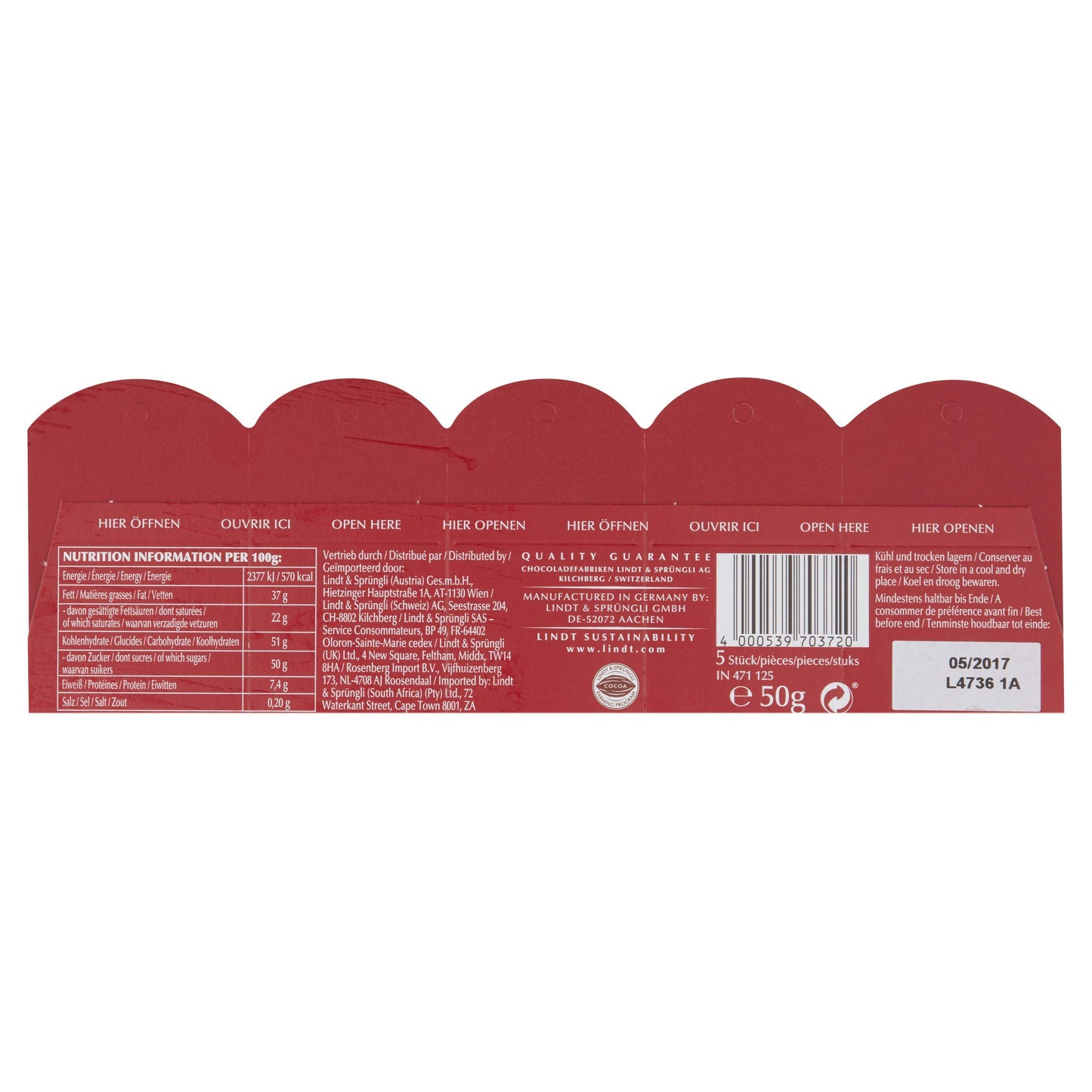 Lindt Teddy Milk Chocolate, 50 g