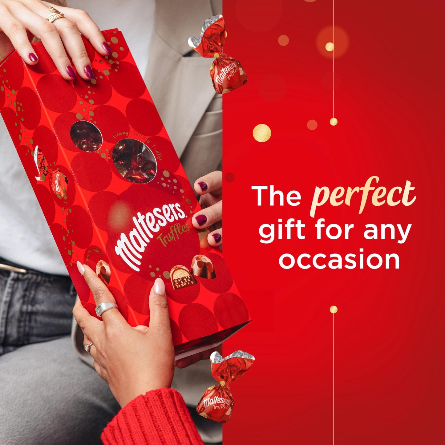 Maltesers Chocolate Truffles Gift Box, Milk Chocolate gift, Honeycomb & Truffle filling, 455g, Ideal Chocolate Selection Box for Gifts, Snacks and Sharing