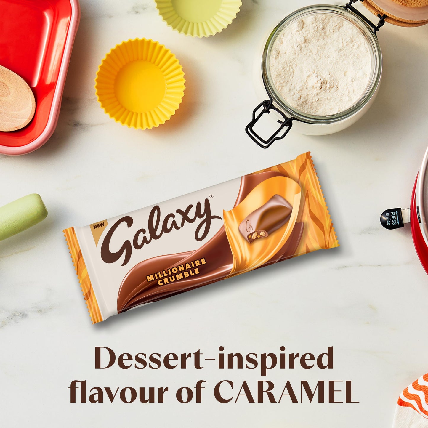 Galaxy Millionaire Crumble Chocolate Bar Caramel Biscuit 160g