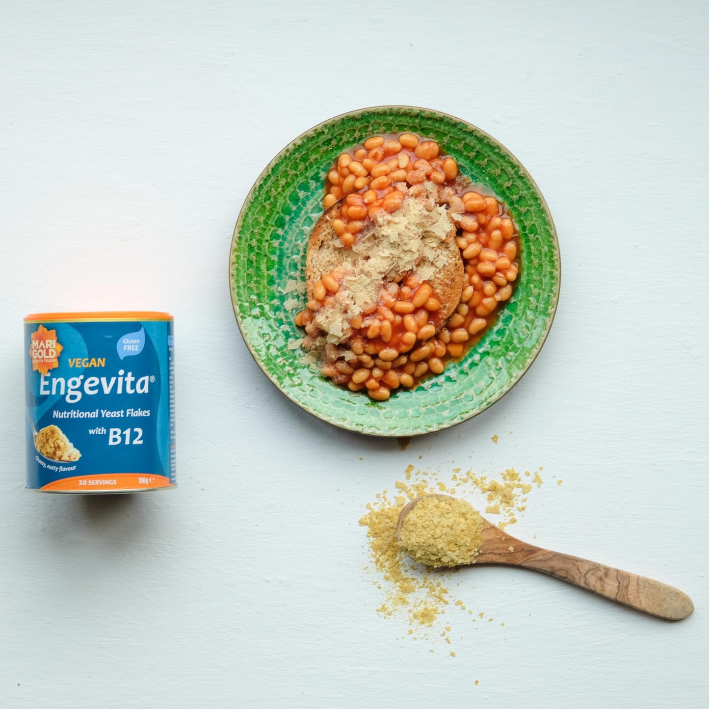 Marigold Vegan Engevita Nutritional Yeast Flakes with Vitamin B12, 100g