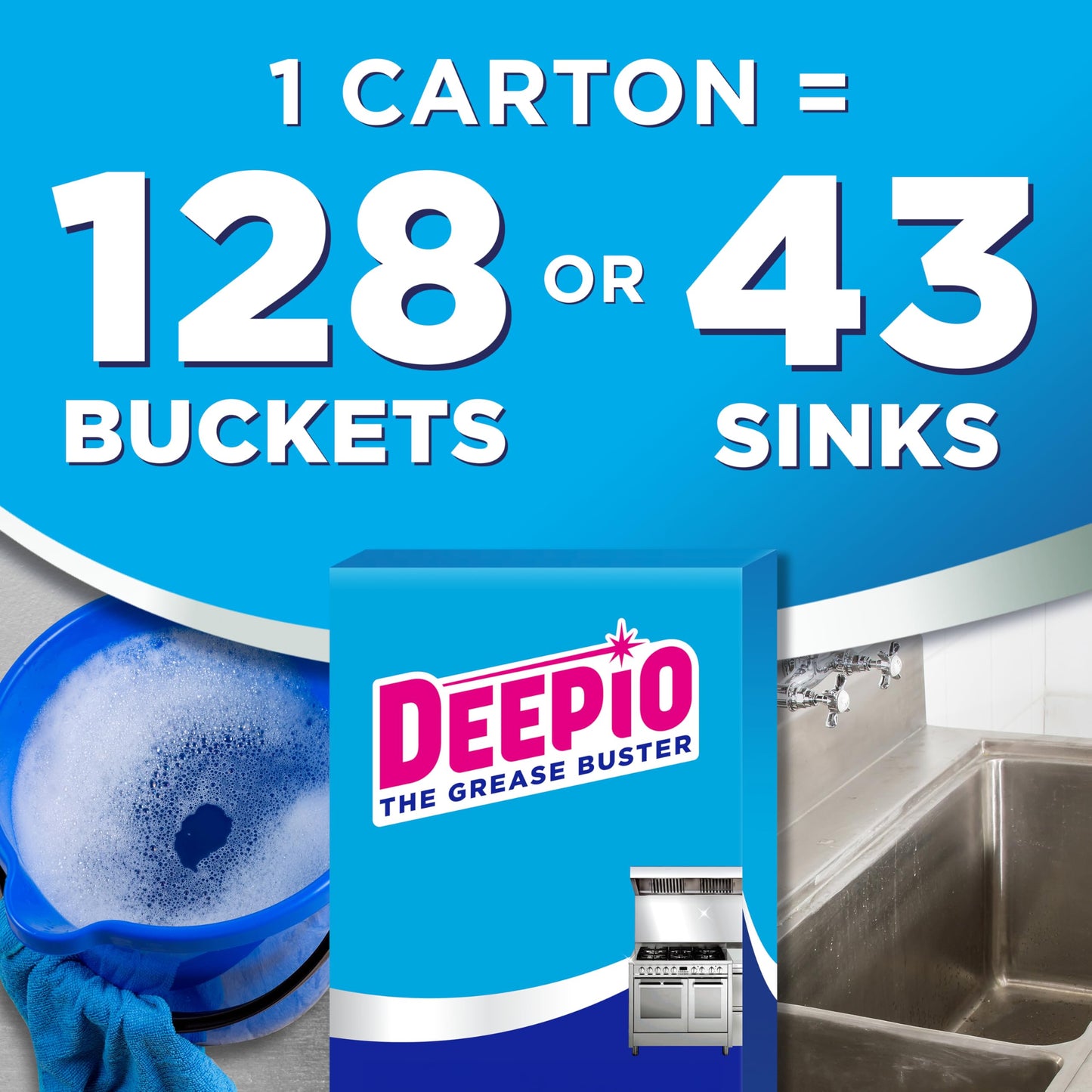 DEEPIO Professional Multipurpose Powder Degreaser 5.5kg, Deepio Professional Best Degreaser For All Tough Kitchen Challenges, Food Contact Safe