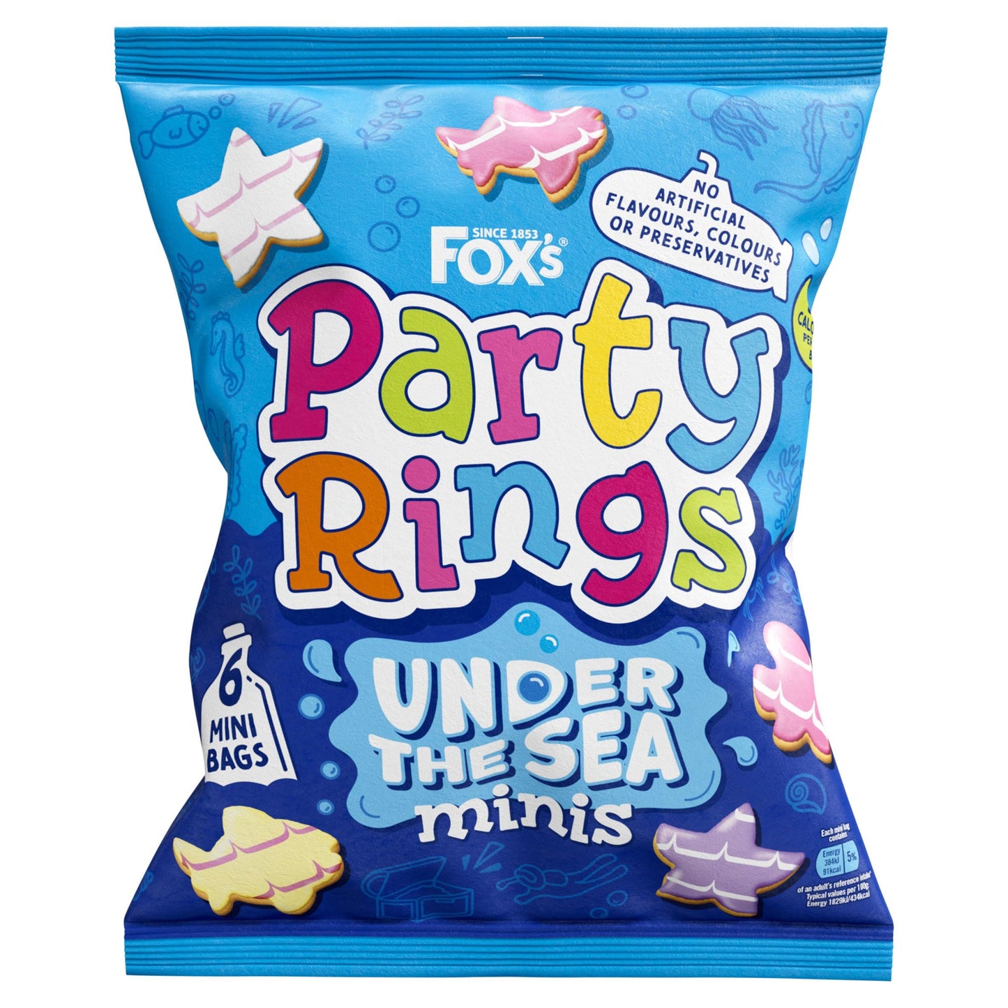 Fox's Party Rings Under The Sea Minis, 6 x 21g