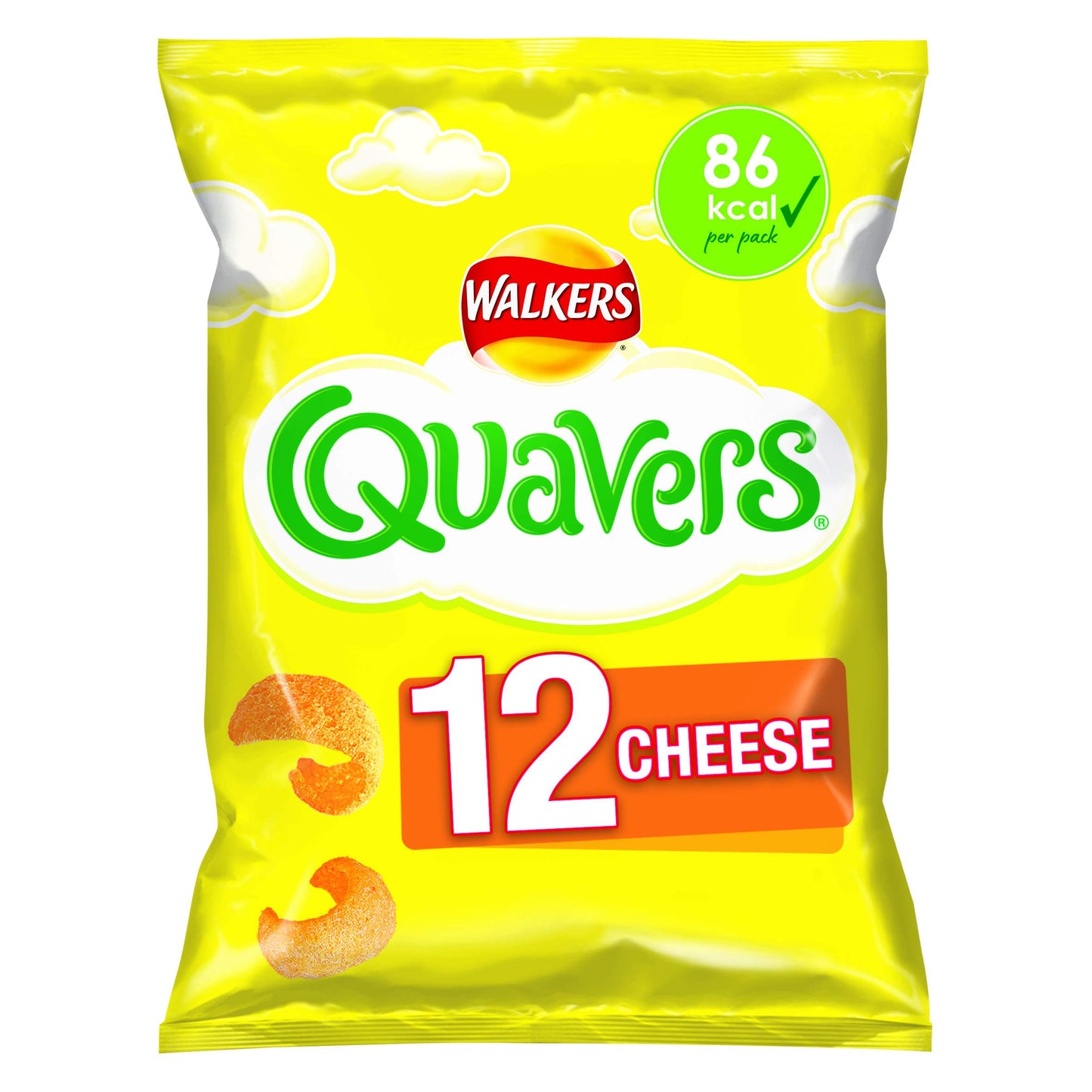 Walkers Quavers Cheese Snacks, 12 x 16 g