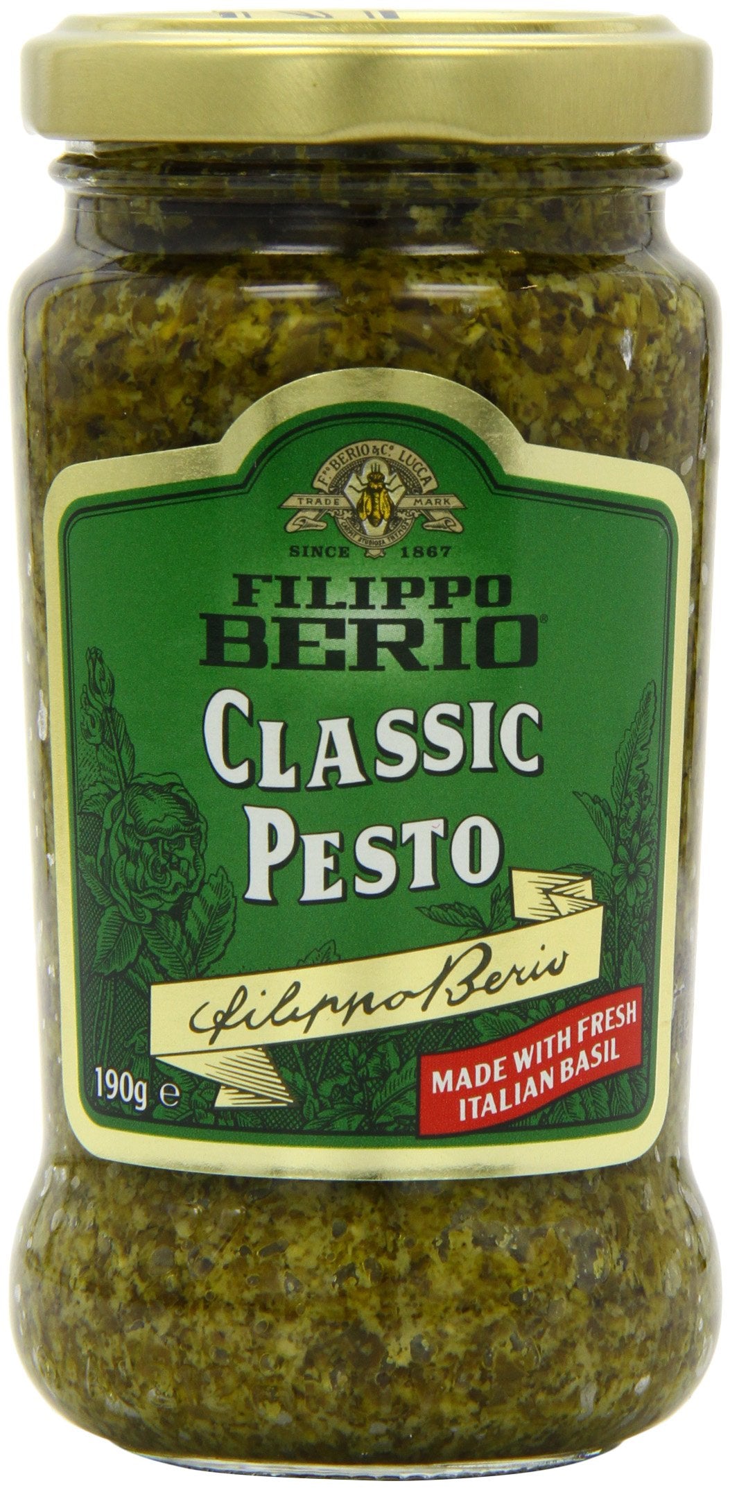 Filippo Berio Classic Green Pesto 6 Bottles of 190 g
