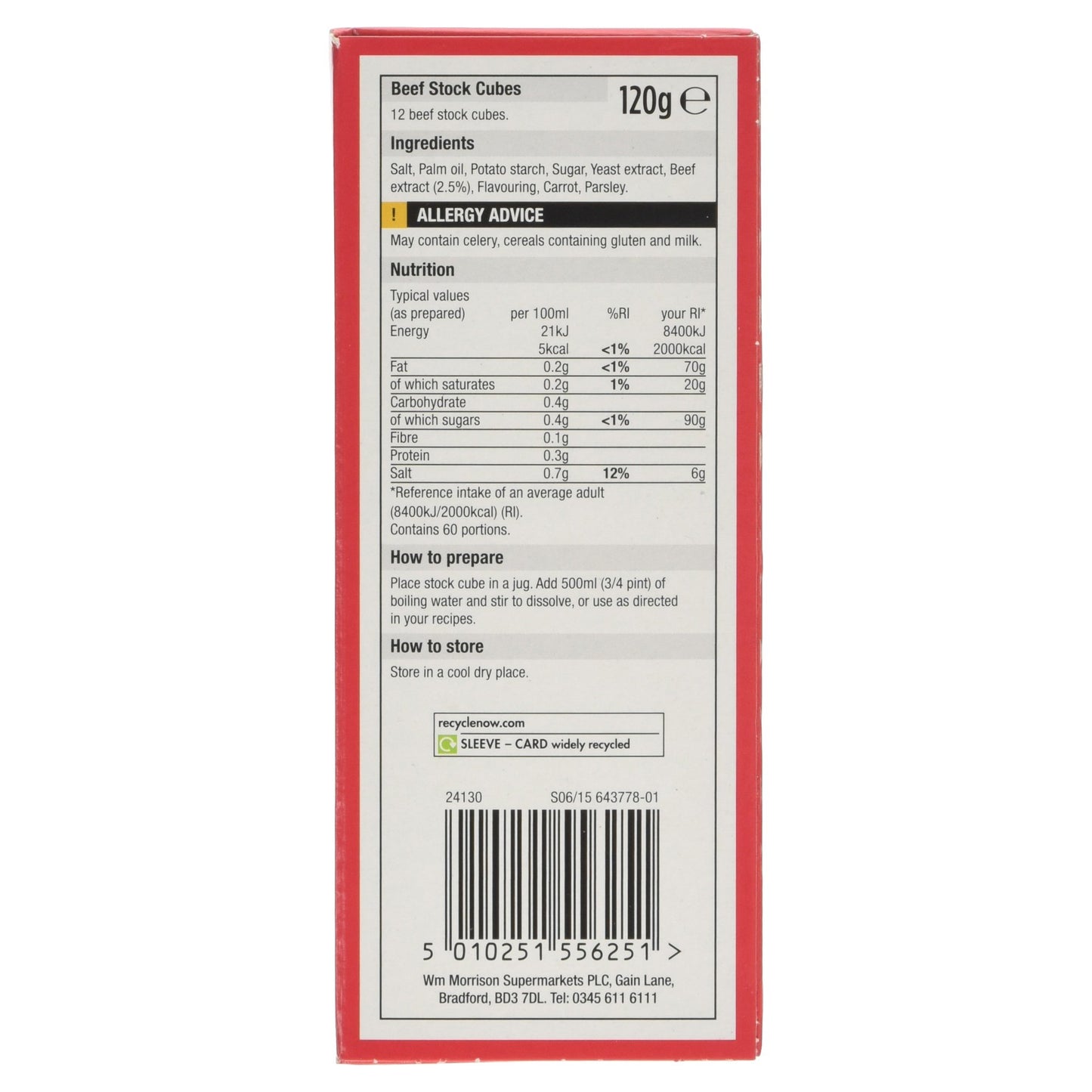Morrisons Beef Stock Cubes, 12 x 10g