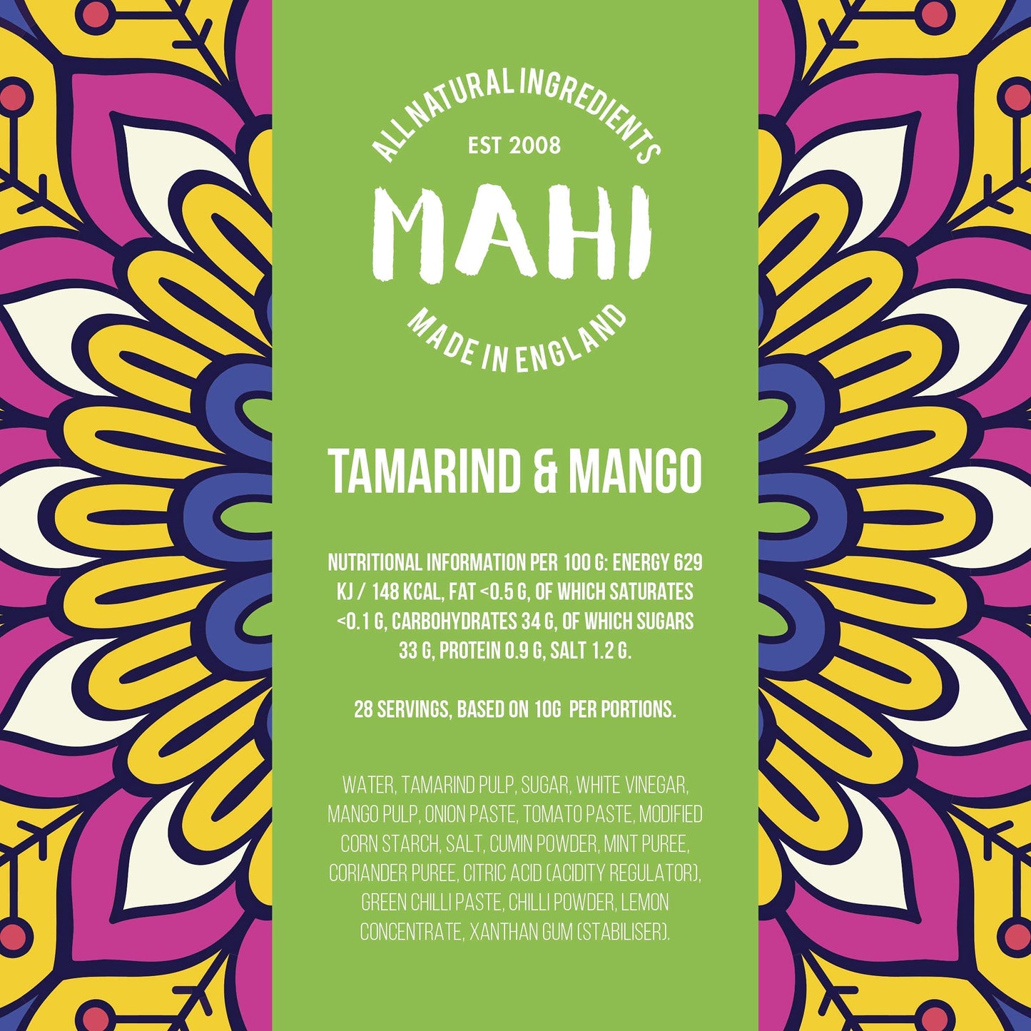 MAHI Tamarind & Mango Sauce - Sweet and Sour Chilli Sauce Mild Spicy Heat, Perfect for BBQs & Every Day, Gluten Free (GF) Vegan Sauce, 280g