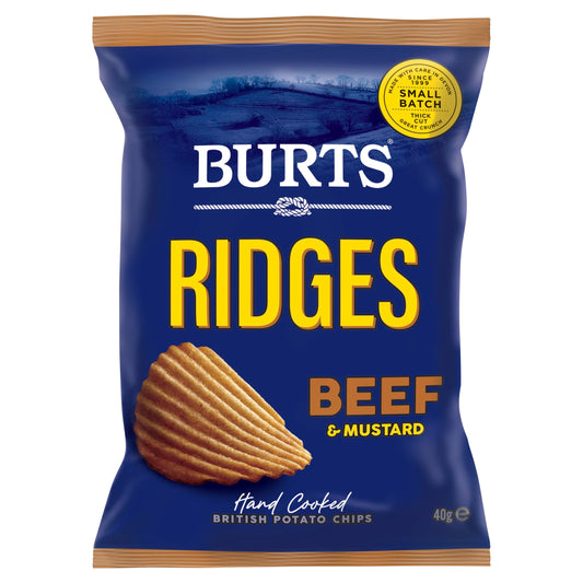 Burts Ridges Beef & Mustard British Potato Chips 40g