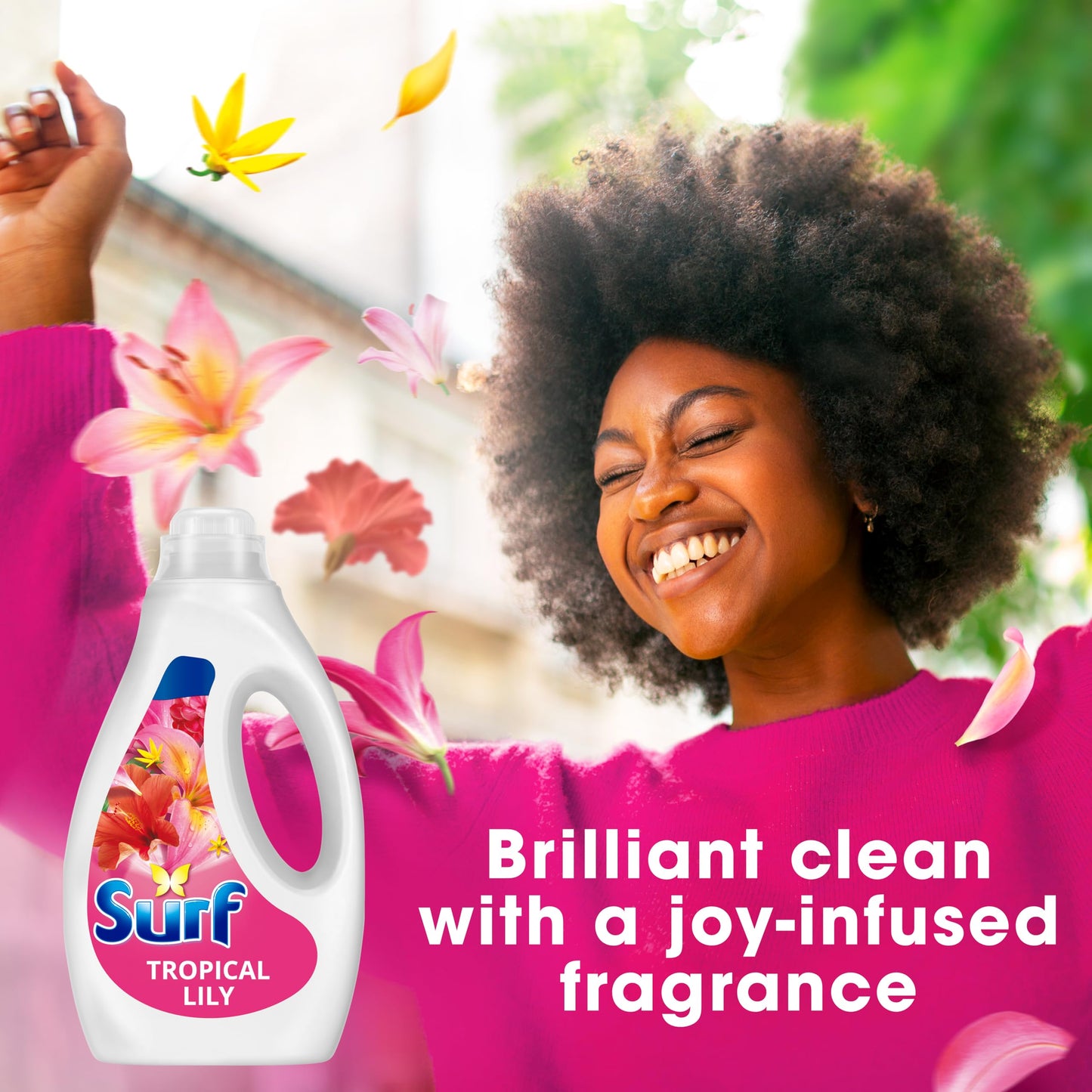 Surf Tropical Lily Laundry Washing Liquid Detergent with a joy-infused fragrance & natural essential oils lasting up to 12 hours in wear for brilliantly clean results 130 washes 3.5 L