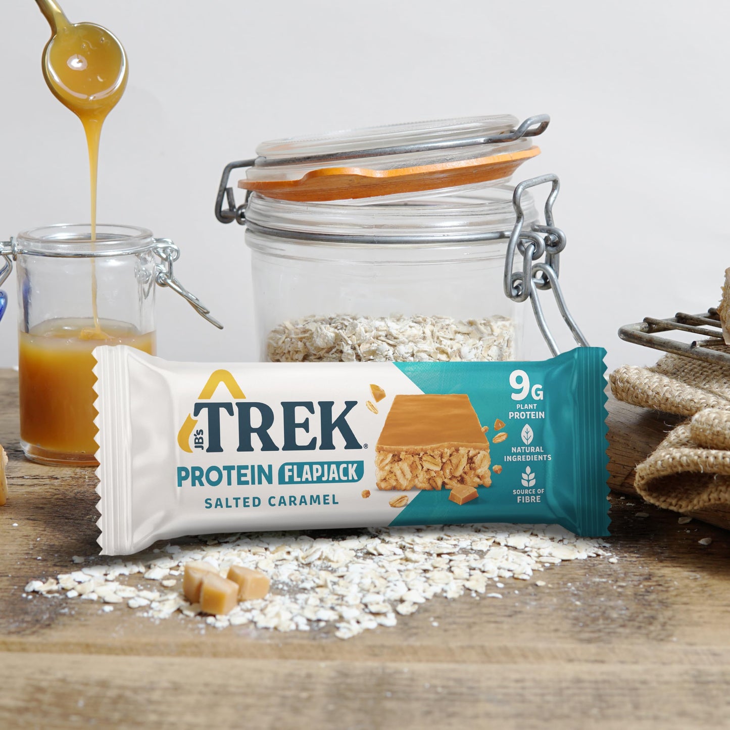 JB's TREK Protein Flapjack Lemon 3x50g Plant-Based Protein, Vegan