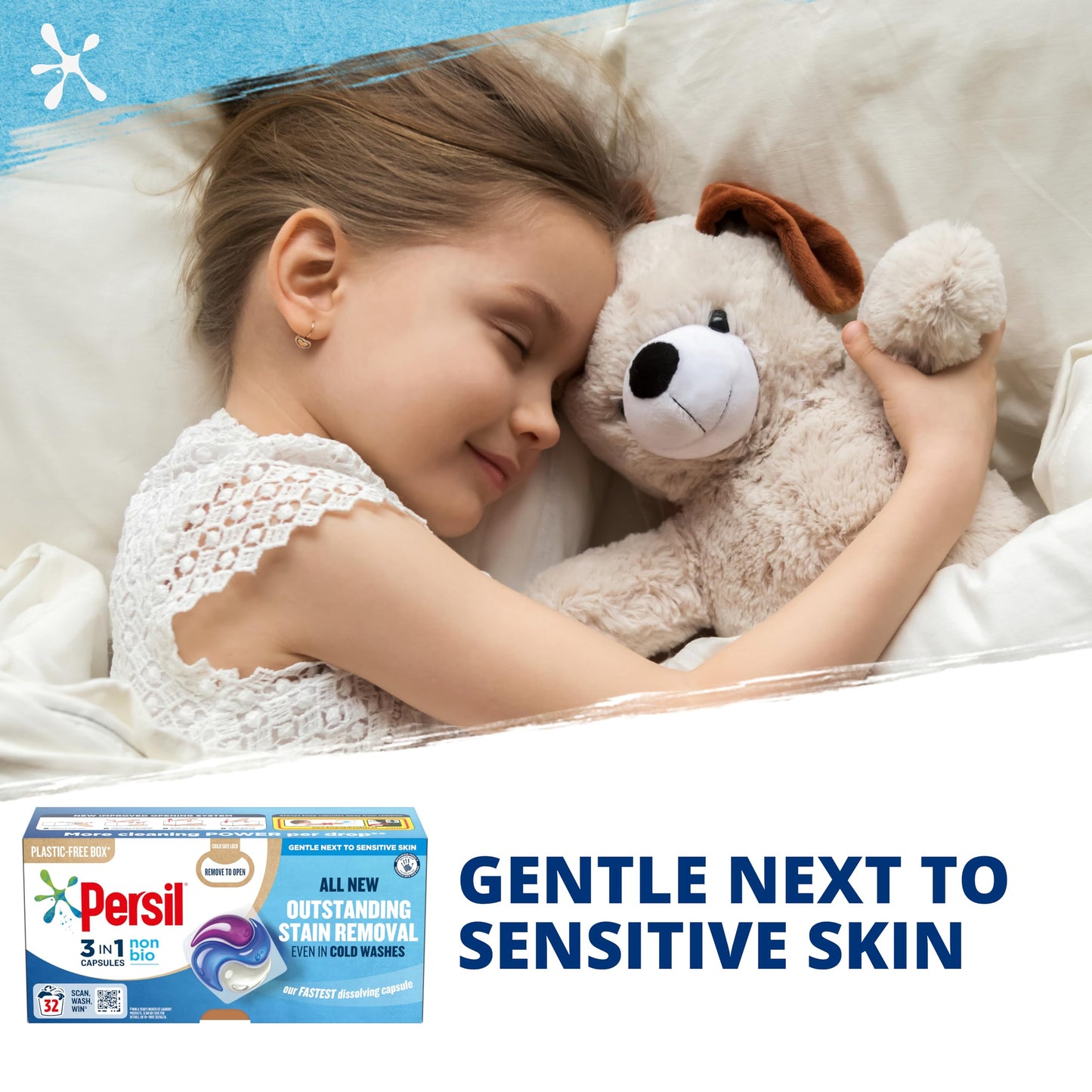 Persil 3 in 1 Non Bio Washing Capsules laundry capsules that are gentle next to sensitive skin with recyclable, plastic-free box* 3x 40 capsules (120 washes)