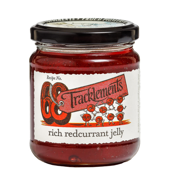 Tracklements Rich Redcurrent Jelly, The Ideal Condiment for Soft Cheese, Lamb, Gammon and Gamey Meats, Vegetarian and Vegan Friendly, Gluten Free, 220g Jar