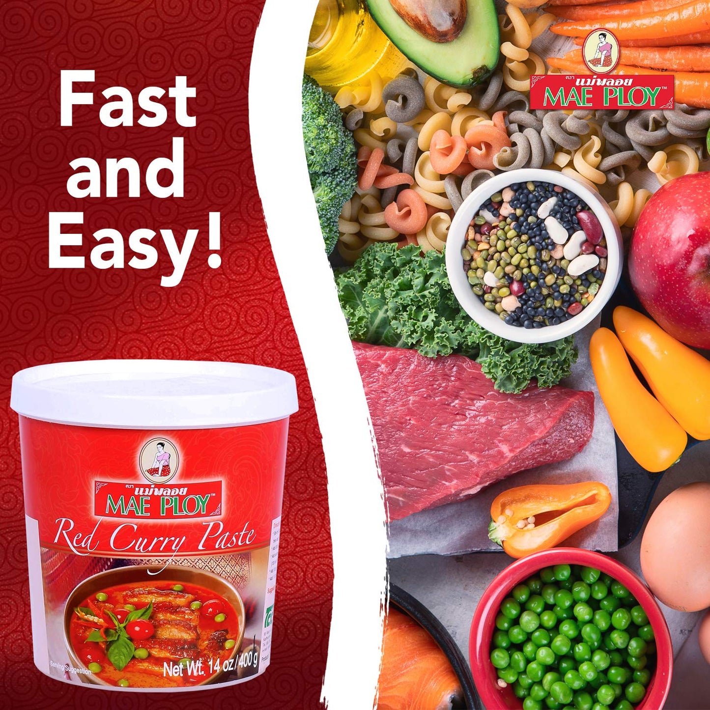Mae Ploy Red Curry Paste, 400g