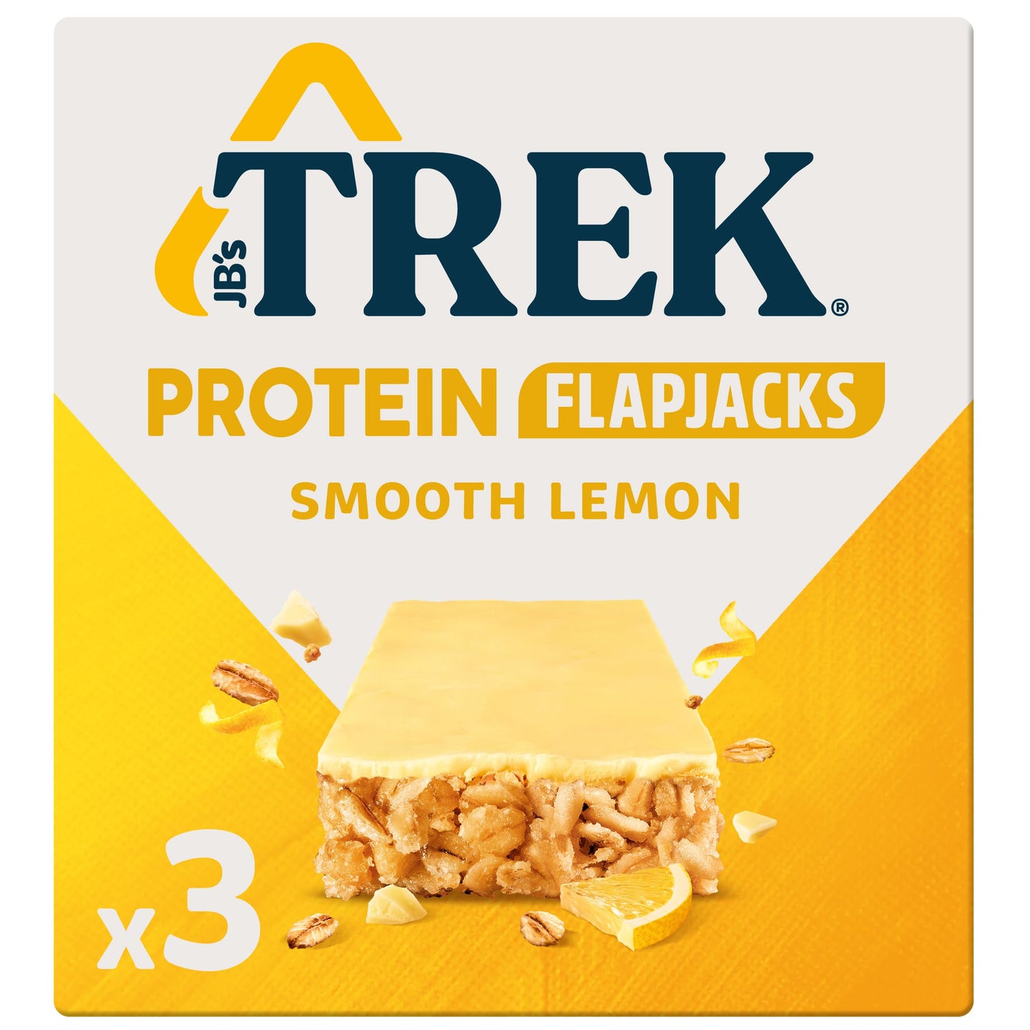 JB's TREK Protein Flapjack Lemon 3x50g Plant-Based Protein, Vegan