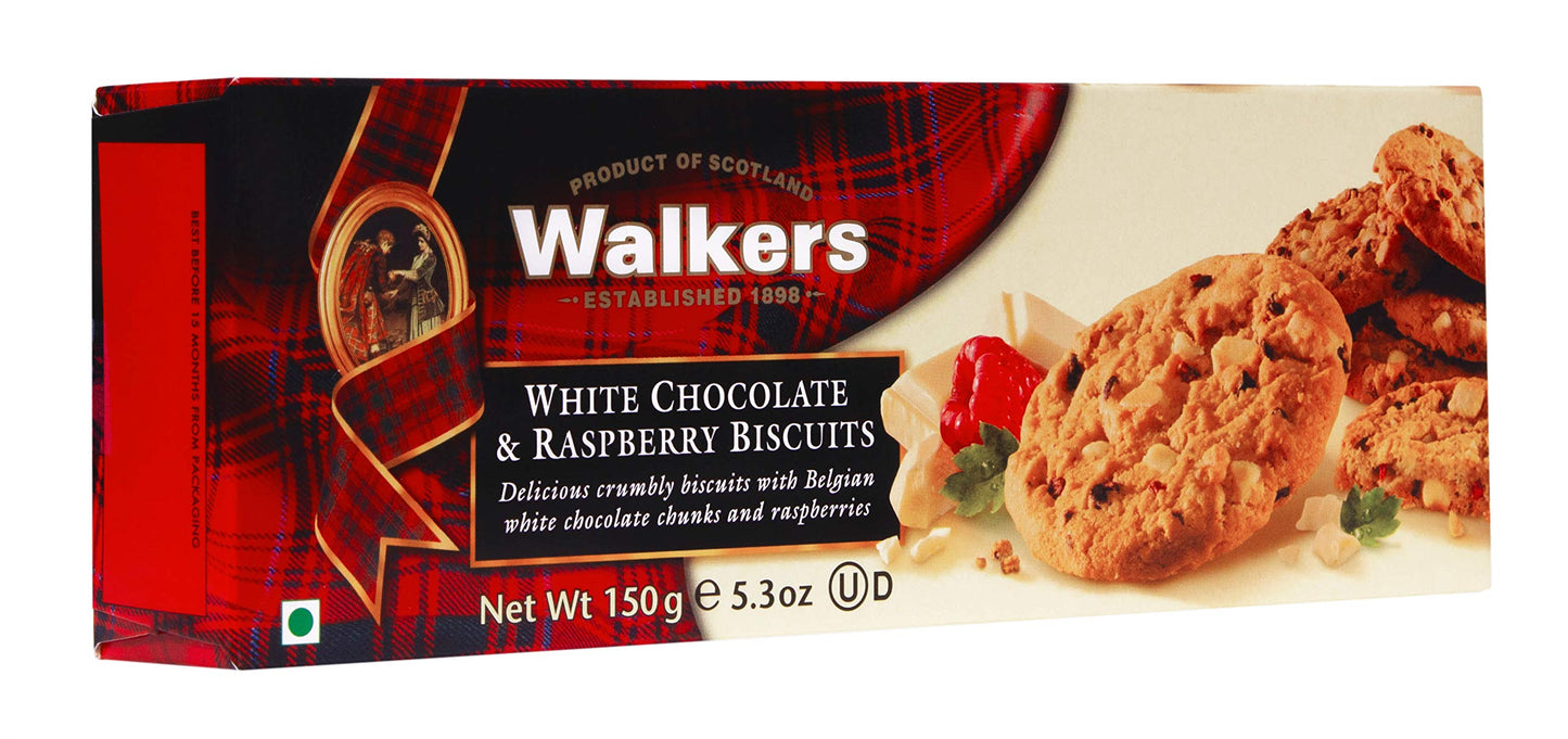 Walkers White Chocolate and Raspberry Biscuits 150g