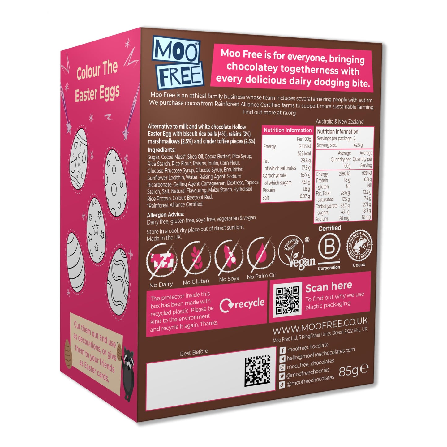 Moo Free Rocky Road Easter Egg - Dairy Free & Vegan (85g)