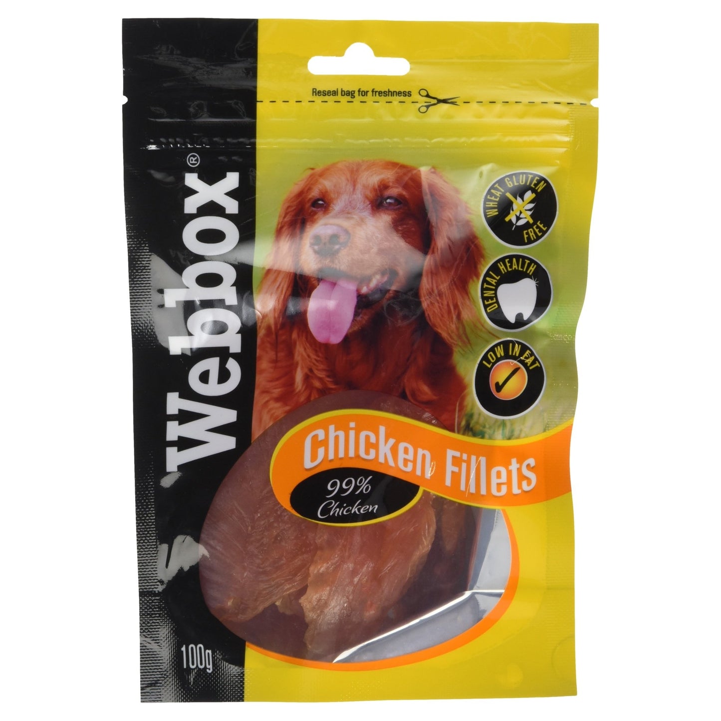 Webbox Chicken Fillet Dog Treat, 100g