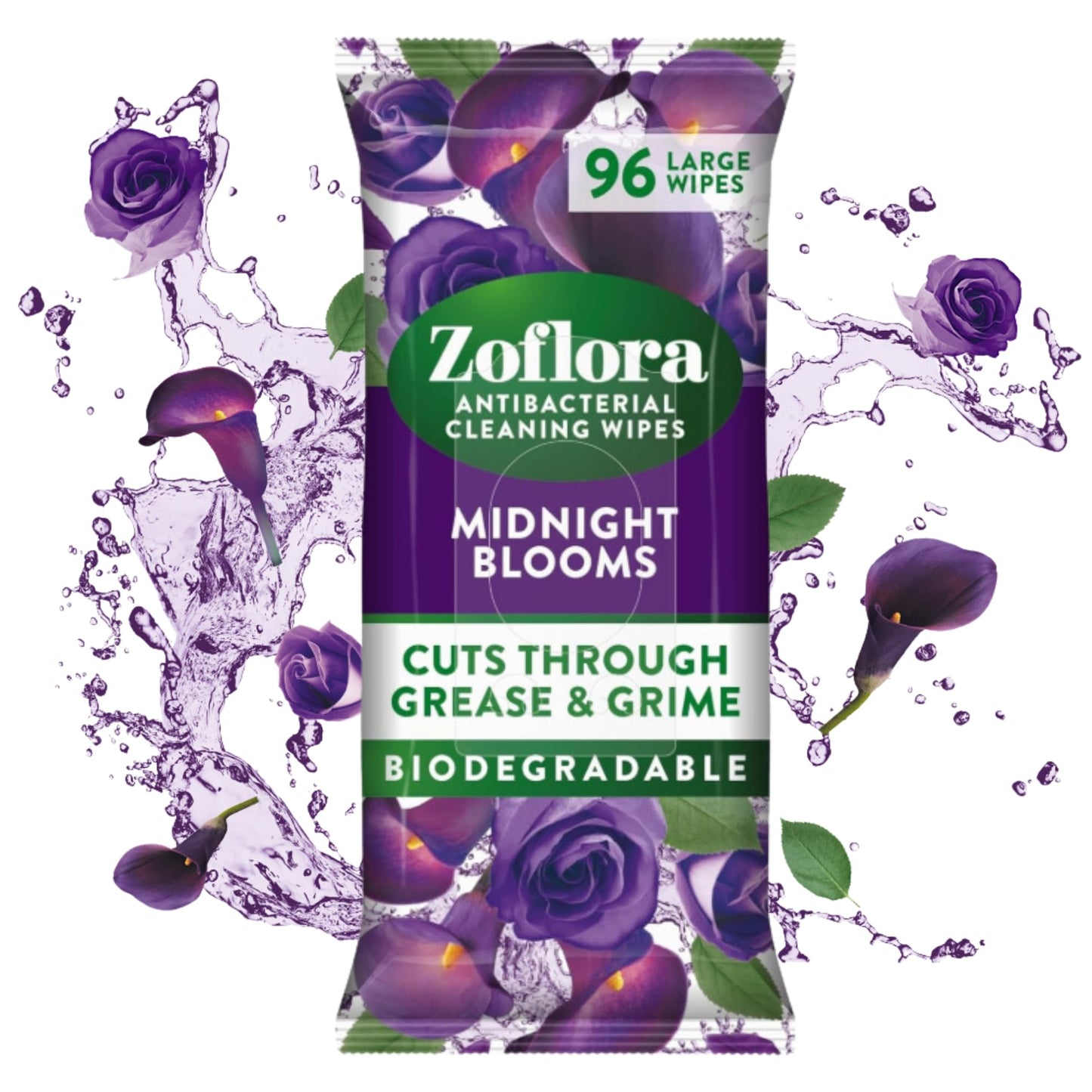 Zoflora 96 Antibacterial Multi-Surface Cleaning Midnight Blooms Large Wipes