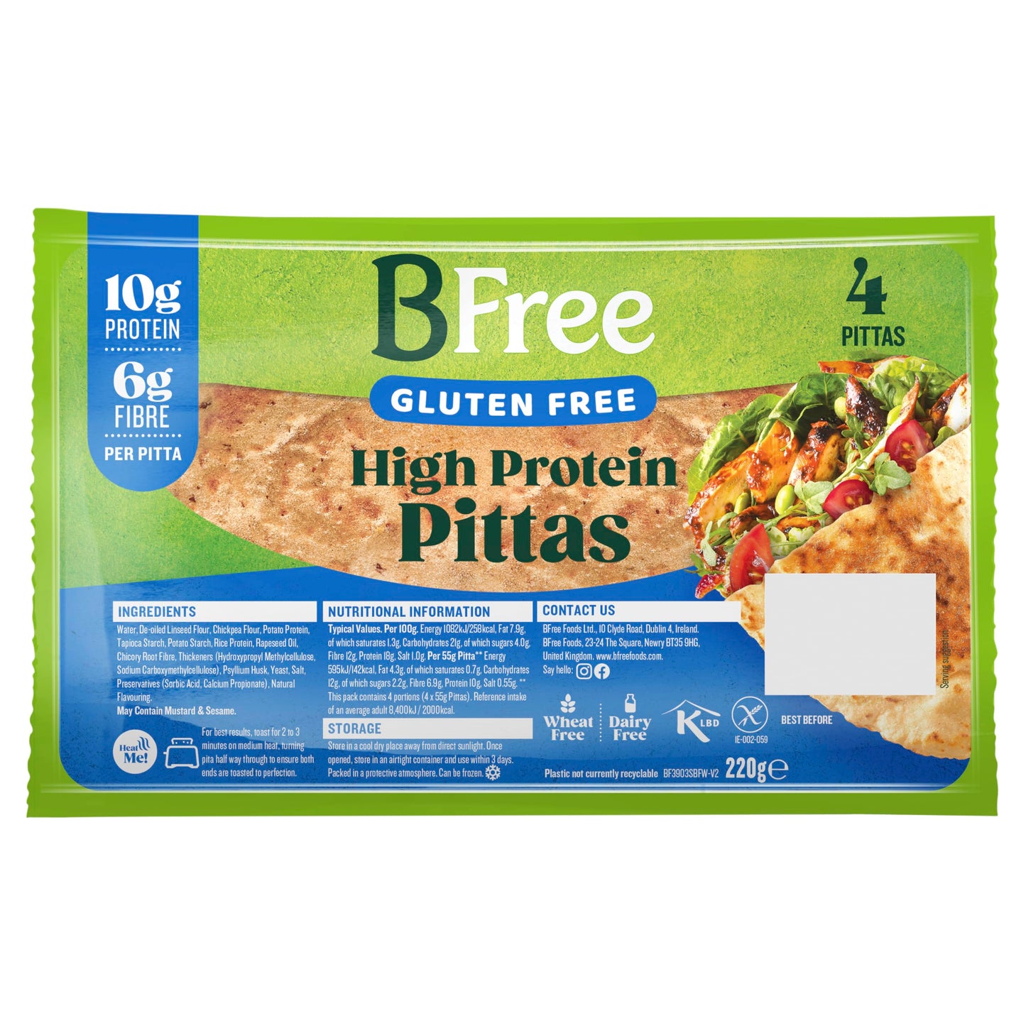 Bfree High Protein Pitta Breads 4 Pack