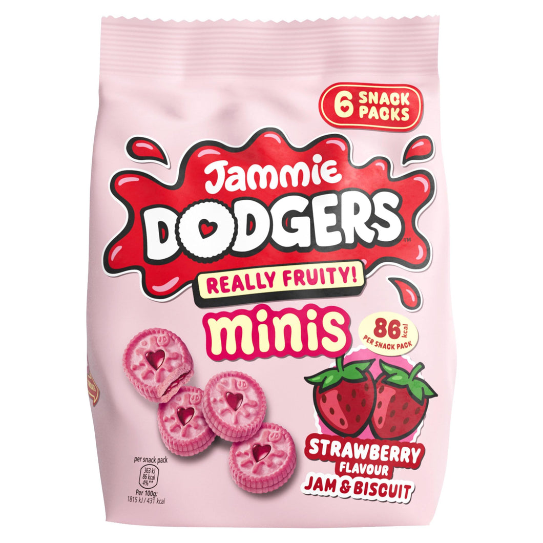 Jammie Dodgers Minis Really Fruity Strawberry Flavour Biscuits 6x20g