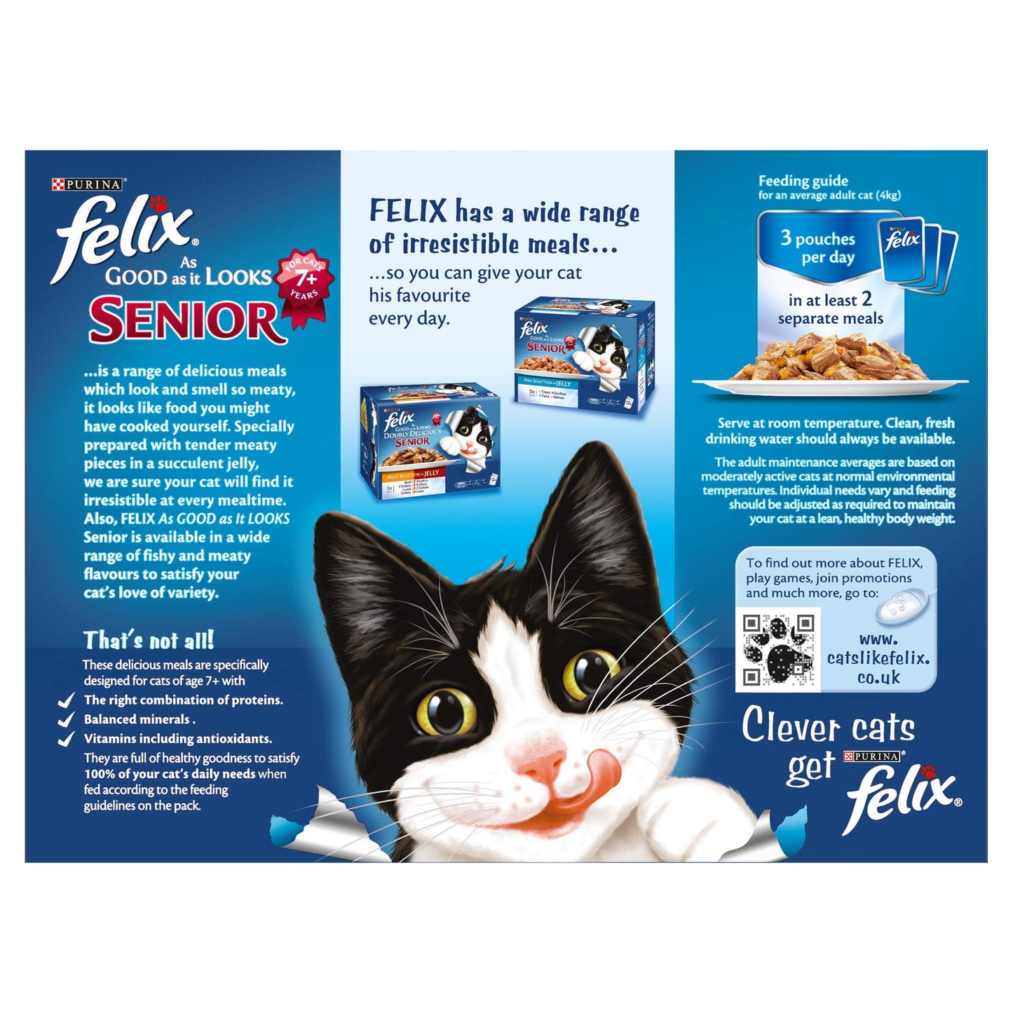 Purina Felix Senior Cat Meat Selection in Jelly, 1200 g
