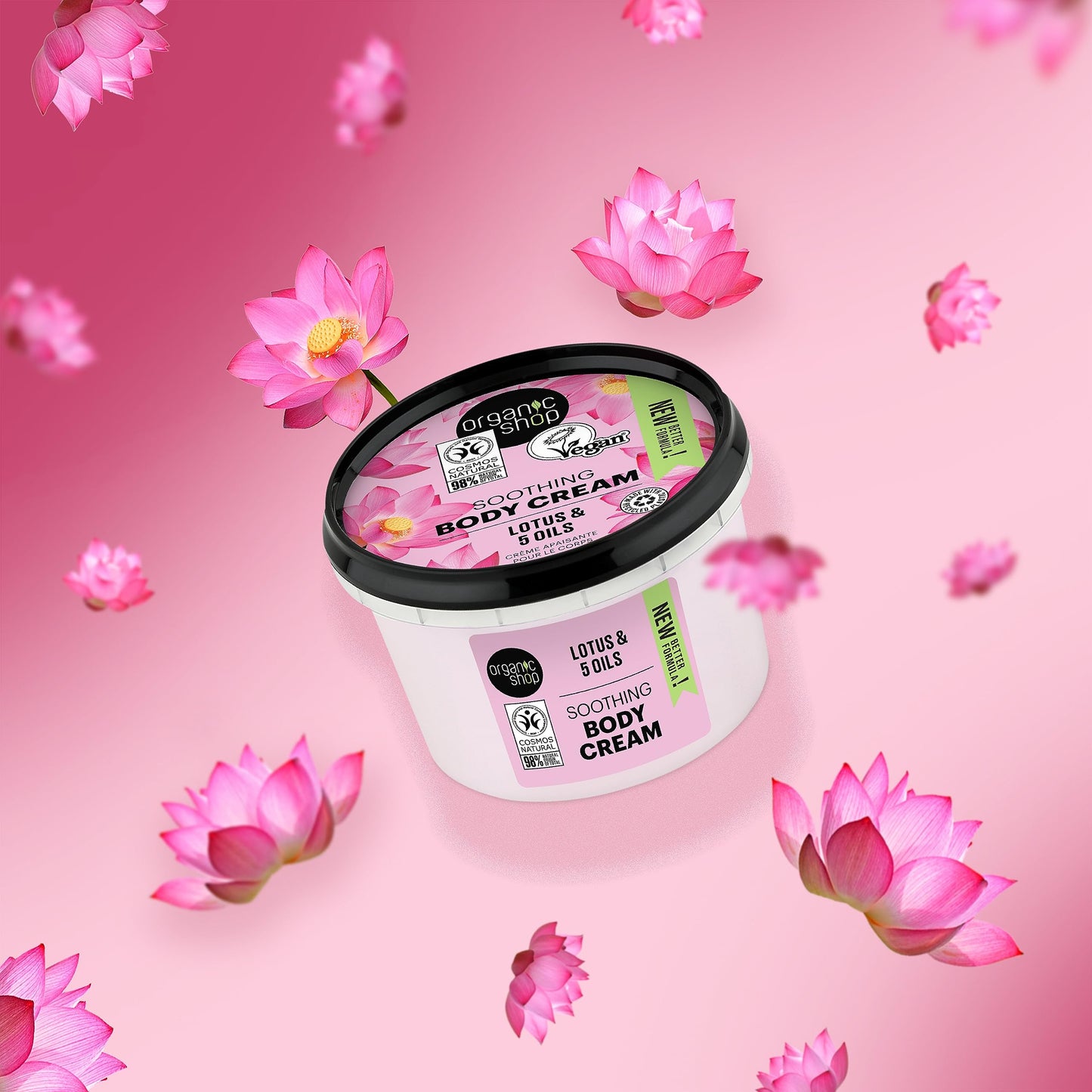 Organic Shop Indian Lotus and 5 Oils Body Cream, 250 ml