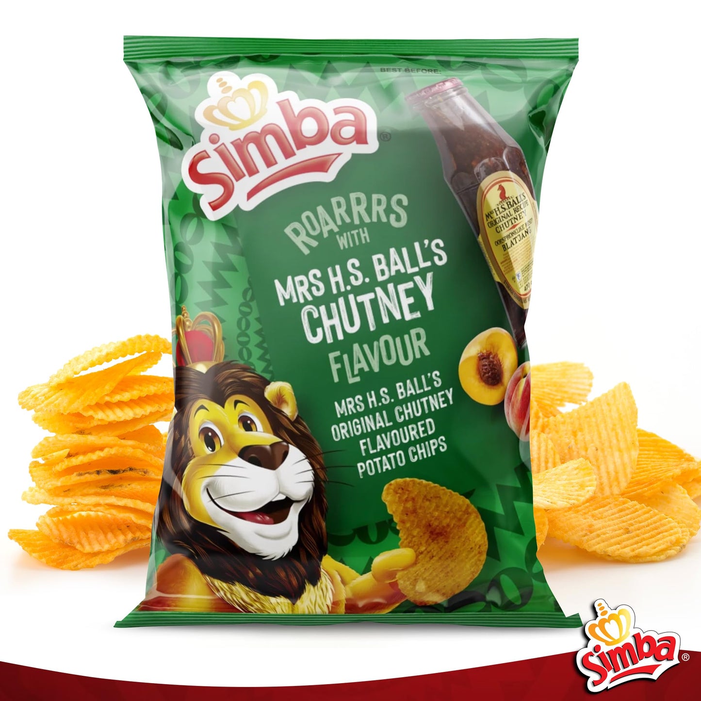 Simba LARGE Potato Chips Mrs Balls Chutney 120g