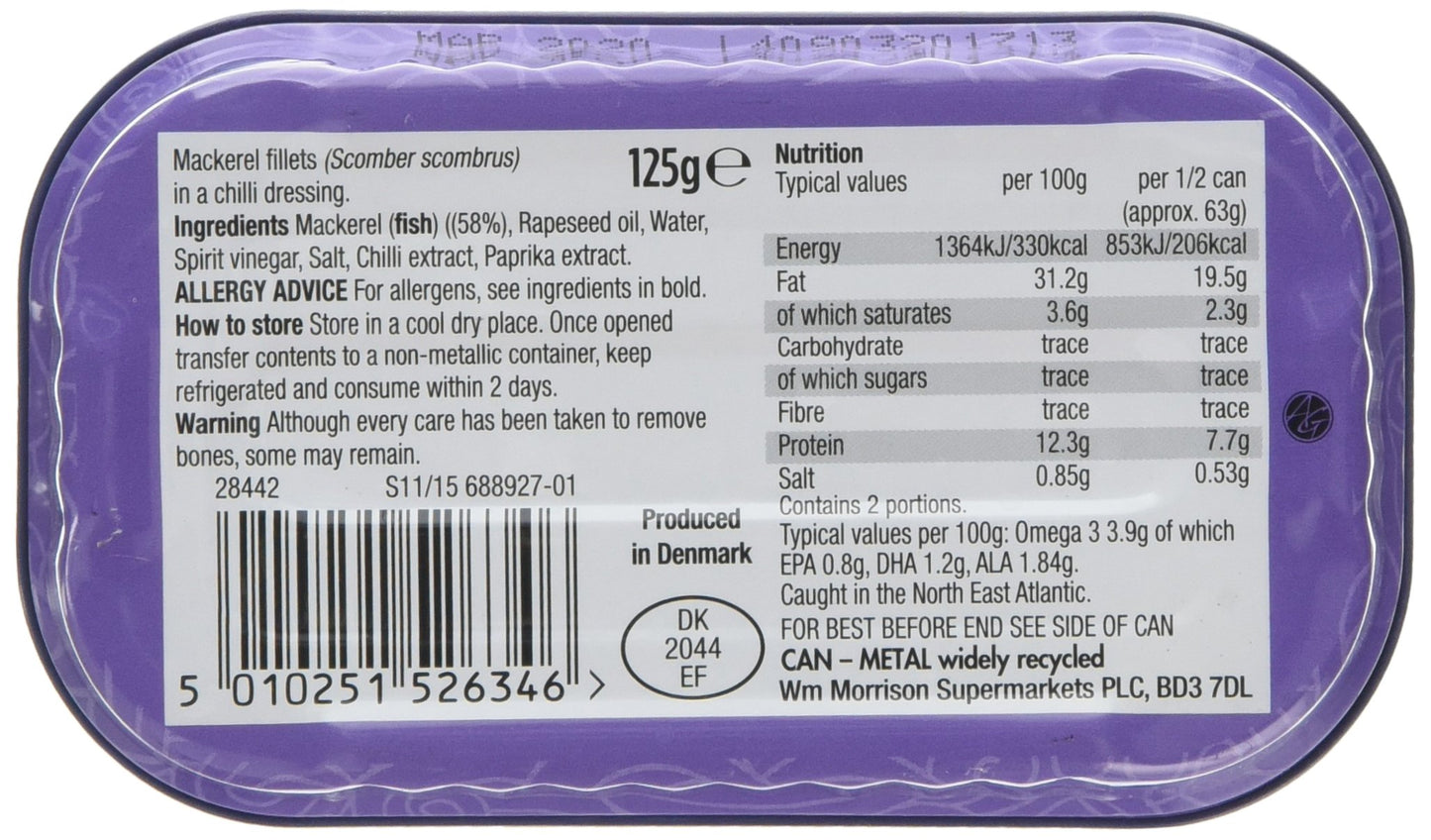 Morrisons Mackerel Fillets in Spicy Chilli Dressing, 125g
