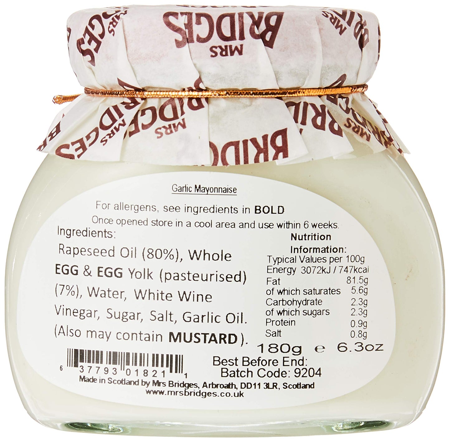 Mackays Mrs Bridges Garlic Mayonnaise