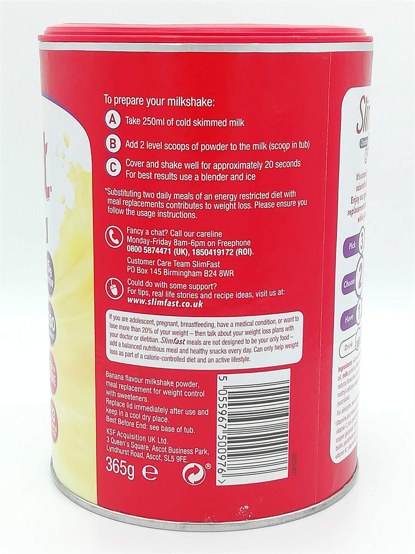 SlimFast High Protein Meal Replacement Shake Summer Banana 365g – Take Advantage of The Slim Fast Magic to Lose Weight, Feel Energised and in Control of Your Life