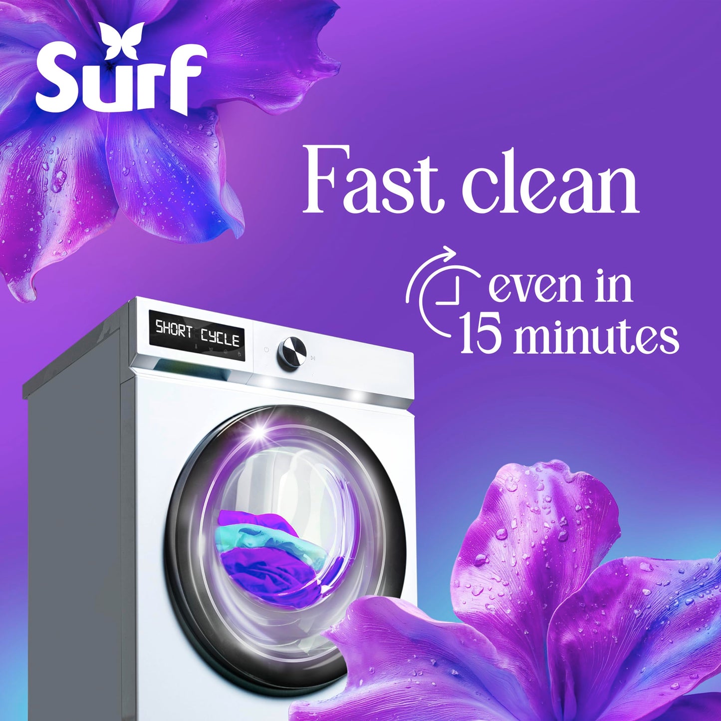 Surf Magnifi-Scent Quick Wash Twilight Bloom, 31 Washes (837 ml) - Laundry Detergent Washing Liquid, Fast & Fabulous Fragrance, Ideal for Short Cycles
