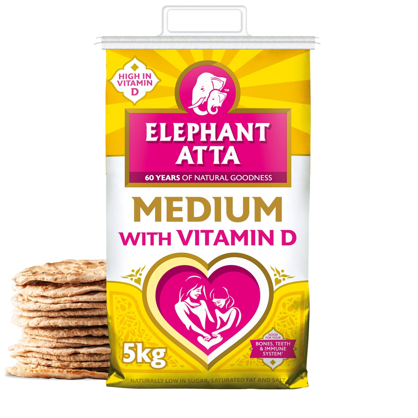 Elephant Atta Medium Atta Flour with Vitamin D | Atta | Vitamin D | Chapatti Flour |