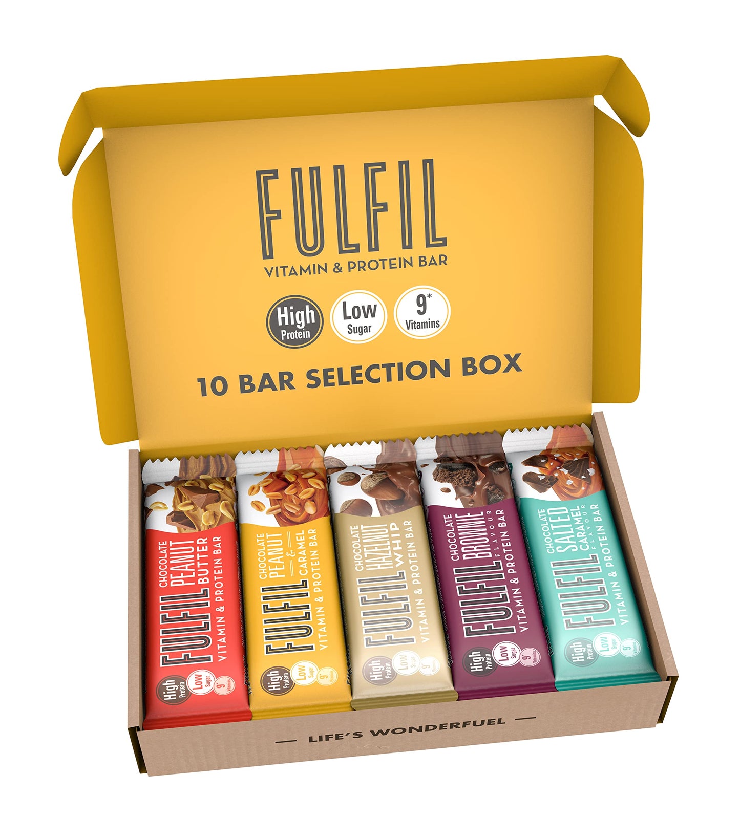 FULFIL Vitamin and Protein Bars, Chocolate Brownie Flavour, 20 g High Protein, 9 Vitamins, Low Sugar