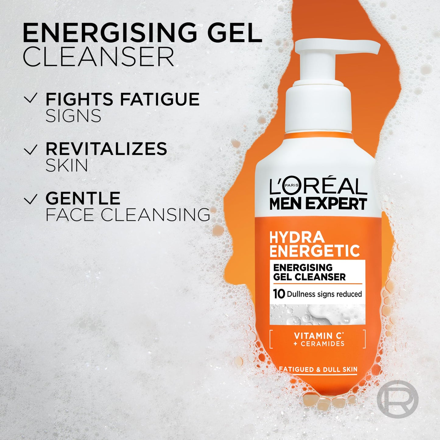 L'Oréal Men Expert Face Wash, Hydra Energetic Hydrating Face Cleanser 260ml