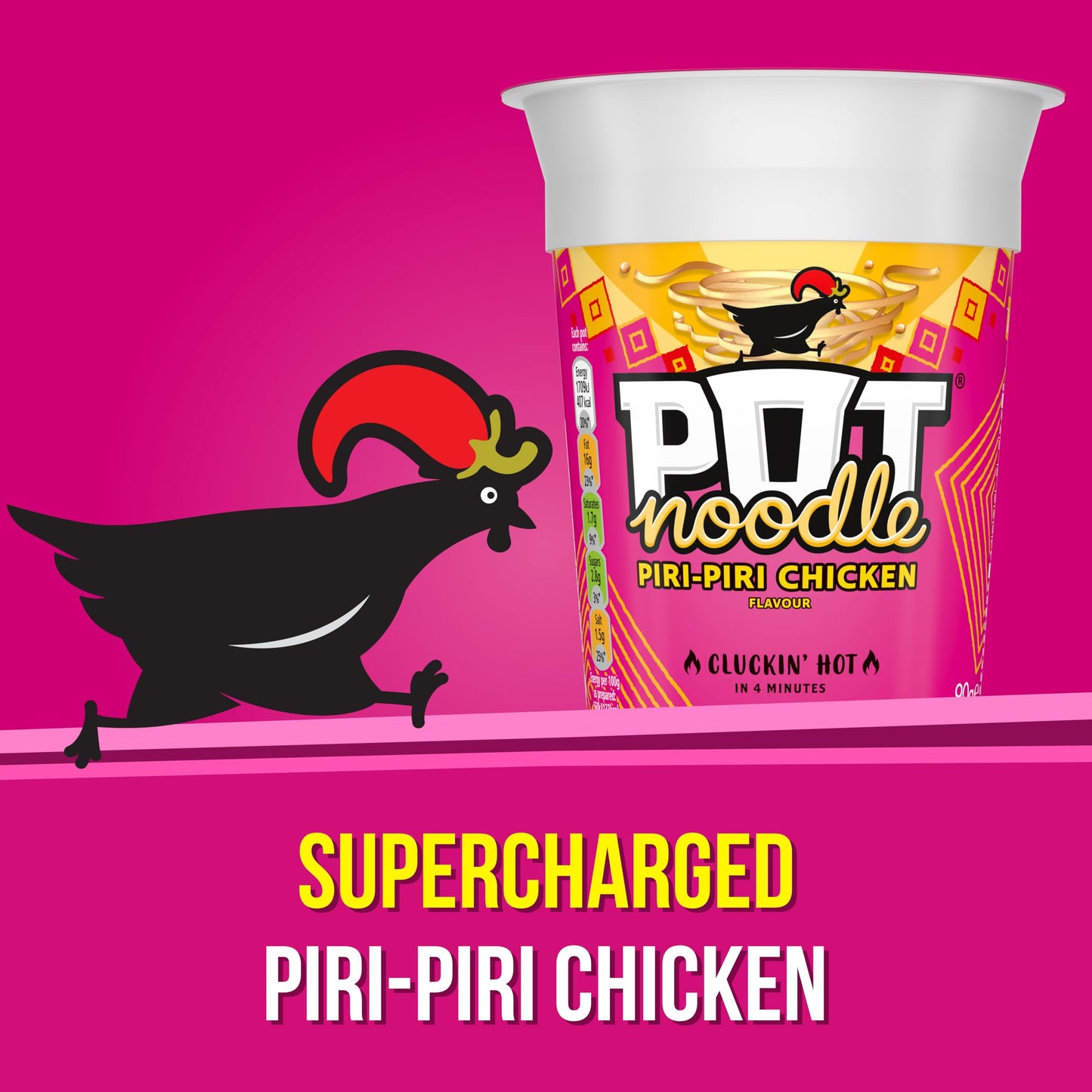 Pot Noodle Piri-Piri Chicken Instant Snack vegetarian quick to make noodles Instant Noodle 12x 90 g