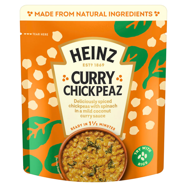 HEINZ Curry Chickpeas with Coconut and Spinach - Meal for One, Made From Natural Ingredients, Source of Protein, 250gr
