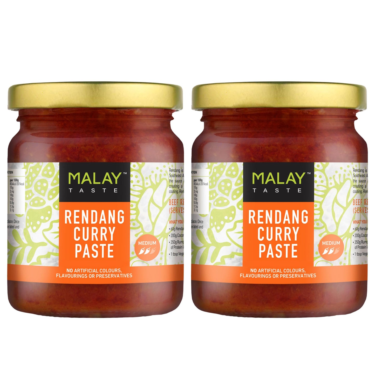 Malay Taste Malaysian Rendang Curry Paste 185g - Pack of 2