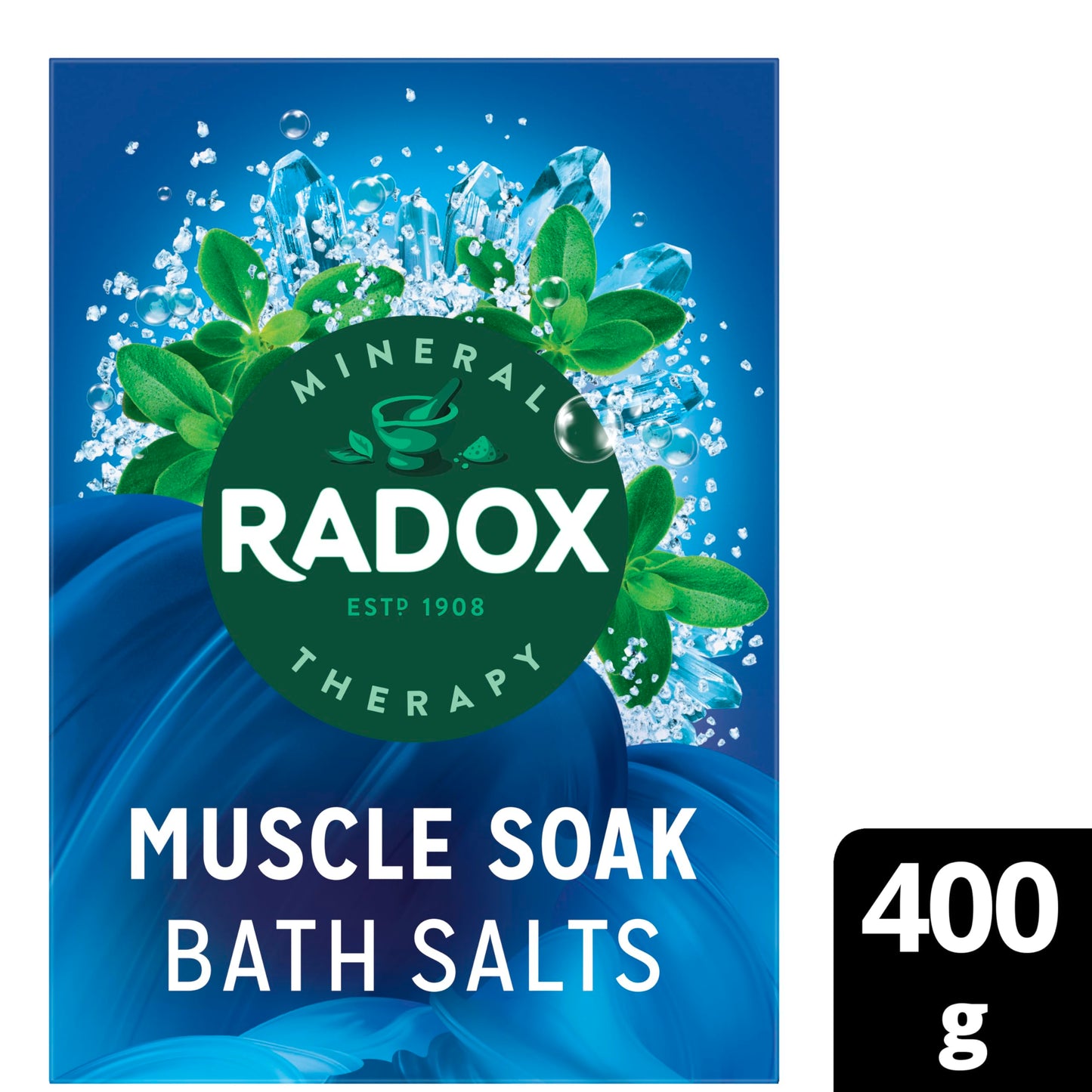 Radox Mineral Therapy Bath Soak Muscle Soak uniquely blended with minerals, herbs & a soothing thyme fragrance Bath Salts for a relaxing bath 400 g