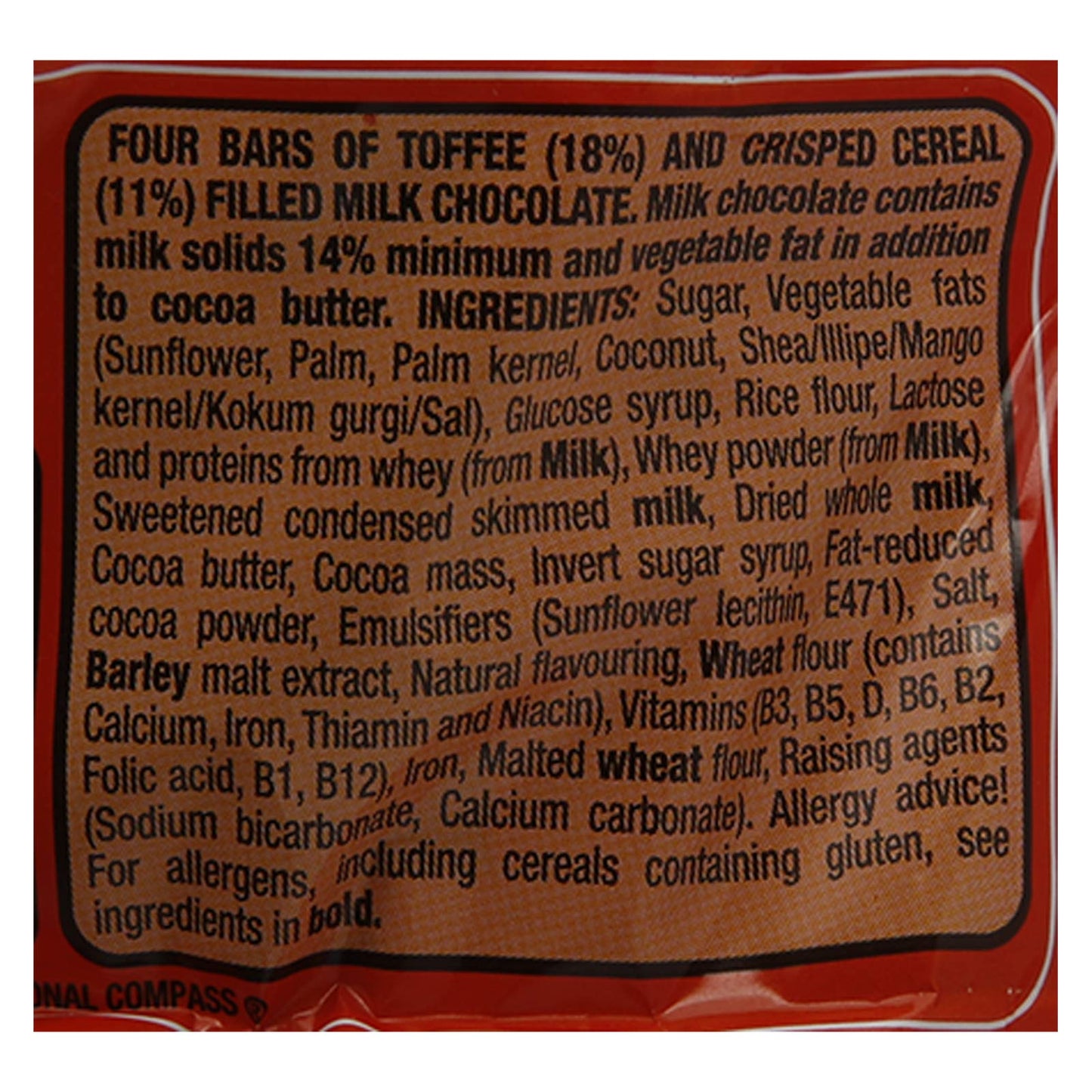 Nestle Toffee Crisp, 4 x 31g