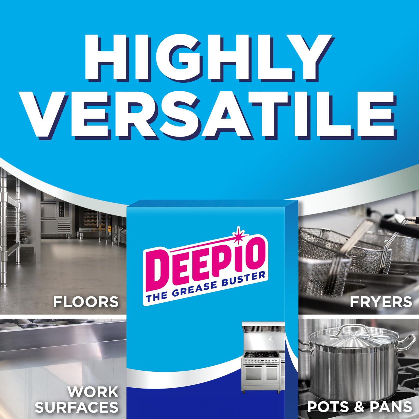 DEEPIO Professional Multipurpose Powder Degreaser 5.5kg, Deepio Professional Best Degreaser For All Tough Kitchen Challenges, Food Contact Safe