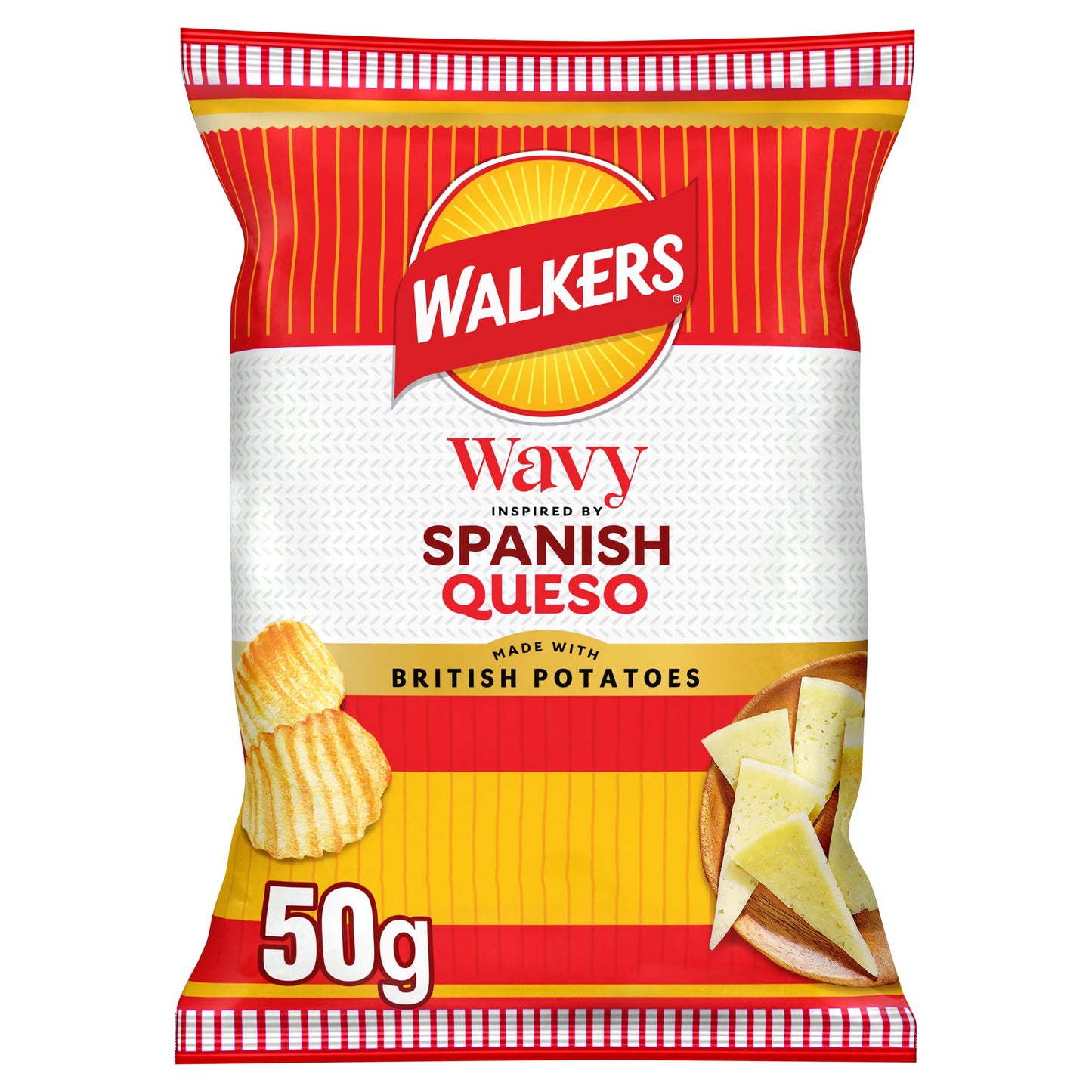 Walkers Wavy Spanish Queso Cheese Sharing Crisps 150g
