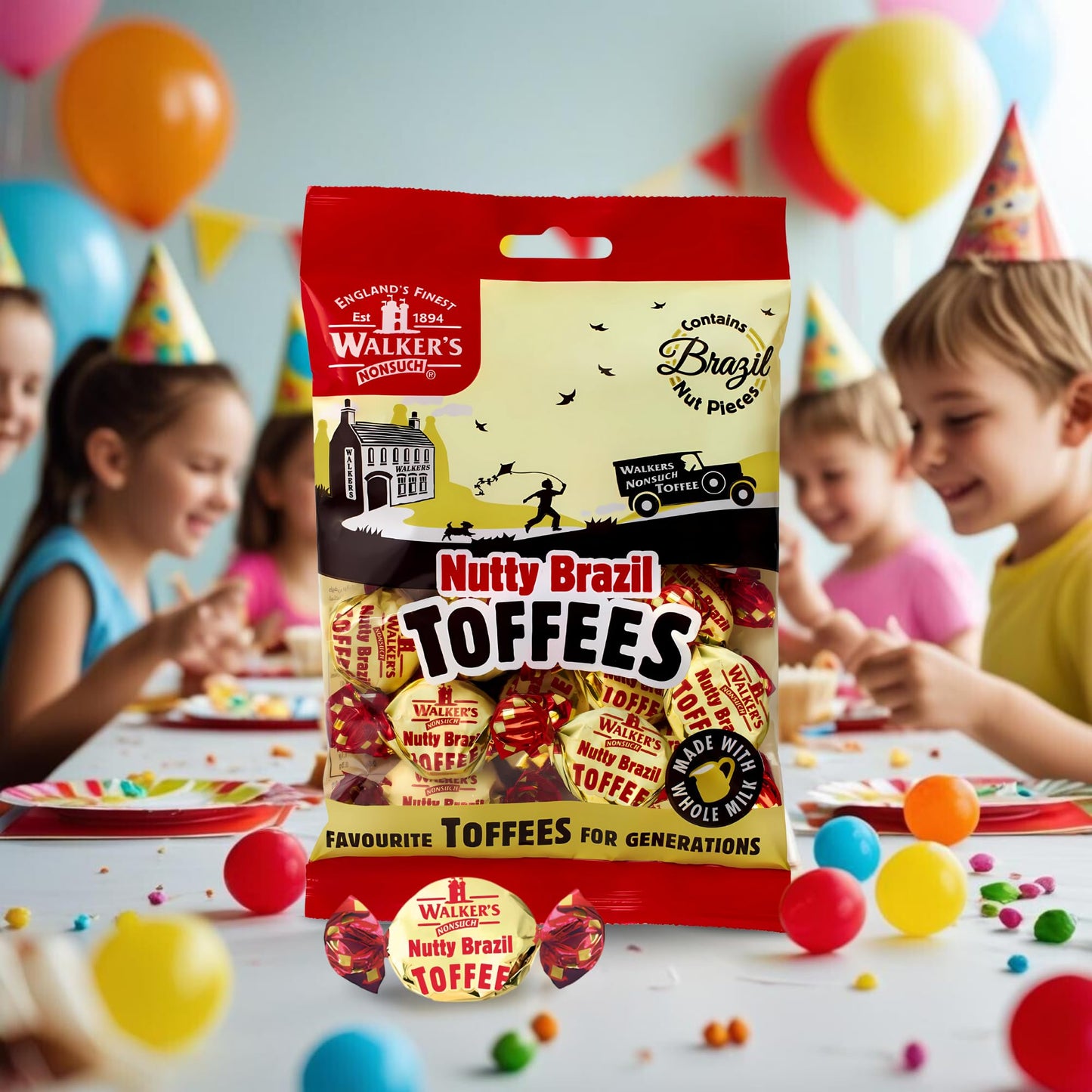Walkers Nonsuch Nutty Brazil Toffees 150g