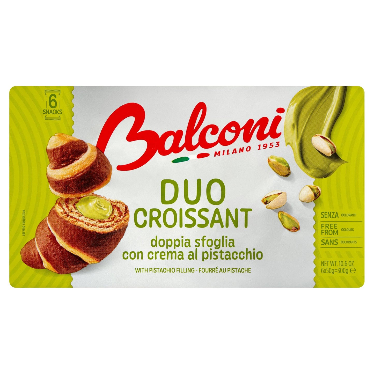 Balconi Duo Croissant with Pistachio Filling 6 x 50 g (300g)