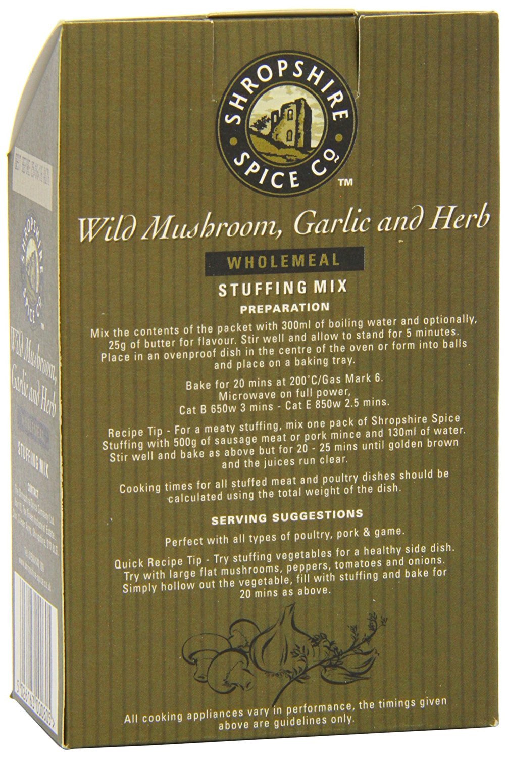 Shropshire Spice Wild Mushroom Herb & Garlic Stuffing 150g