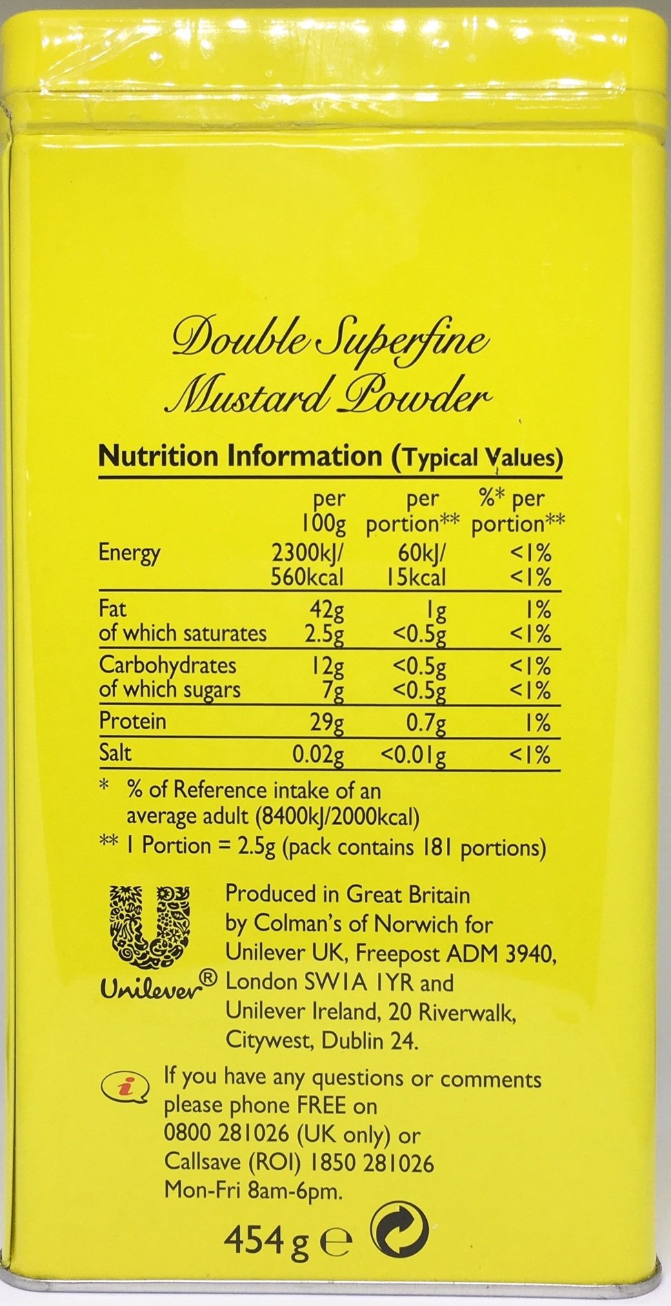 Colman England Mustard Powder 454g