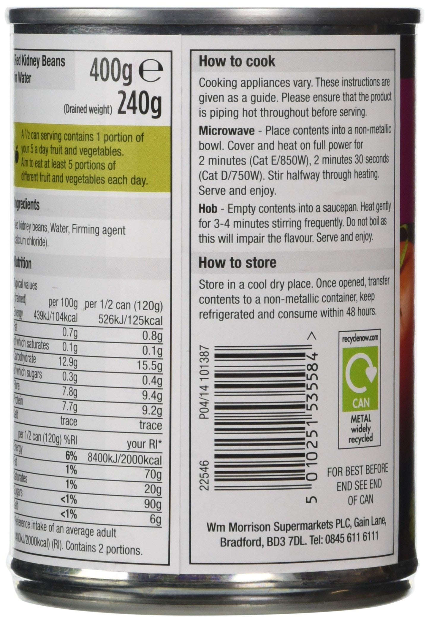 Morrisons Red Kidney Beans in Water 400g