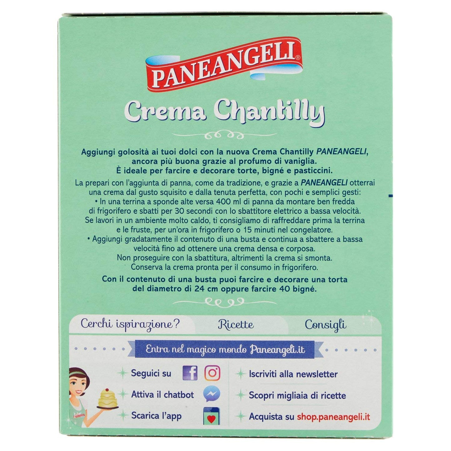 Paneangeli Crema Chantilly Creme Chantilly Cream Mix Cake 2 x 40 g