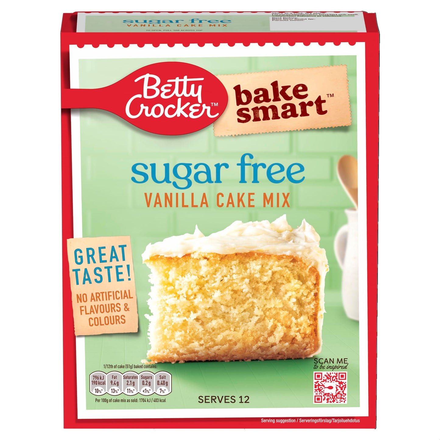 Betty Crocker Bake Smart Sugar Free Vanilla Cake Mix 350g