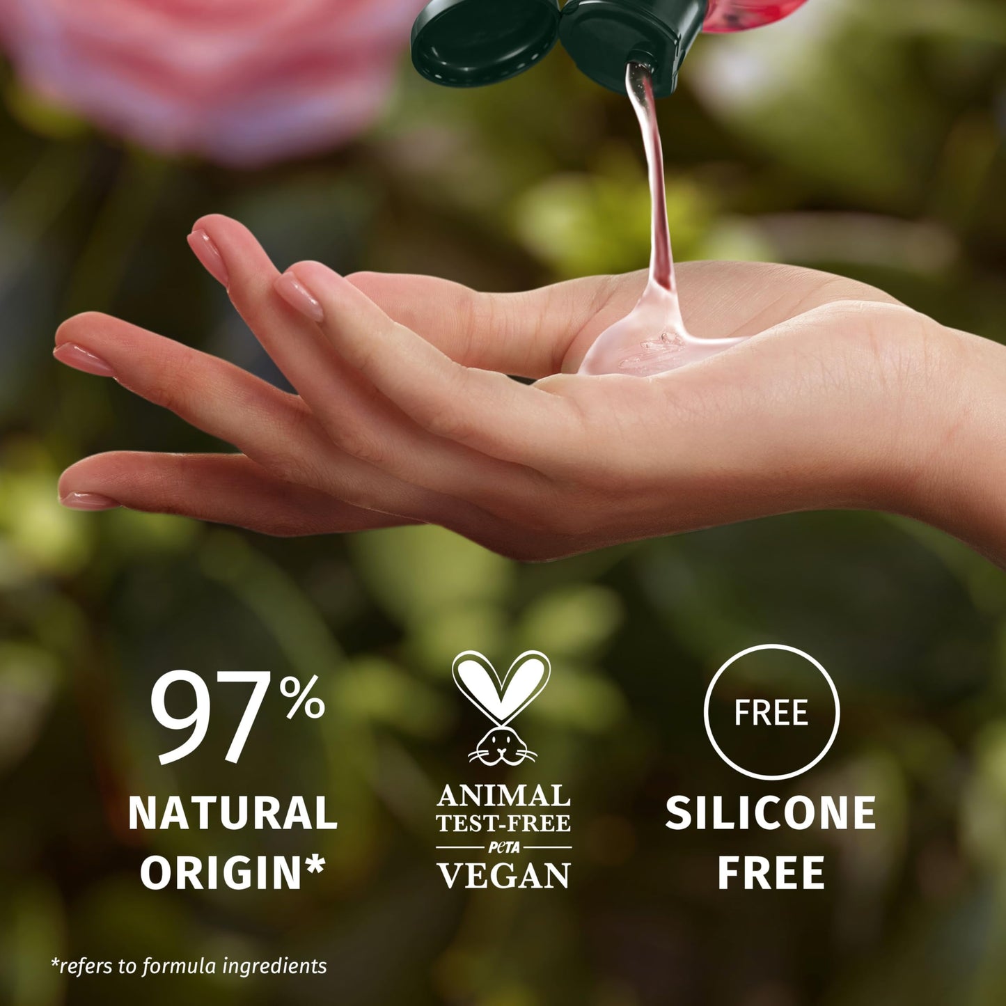 Herbal Essences Rose Scent Petal Soft Shampoo 650ml to Help Dry Hair Feel Silky and Nourished, Blended with Rose Essence and Natural Origin Ingredients, Silicone Free, Vegan and Cruelty Freerefers